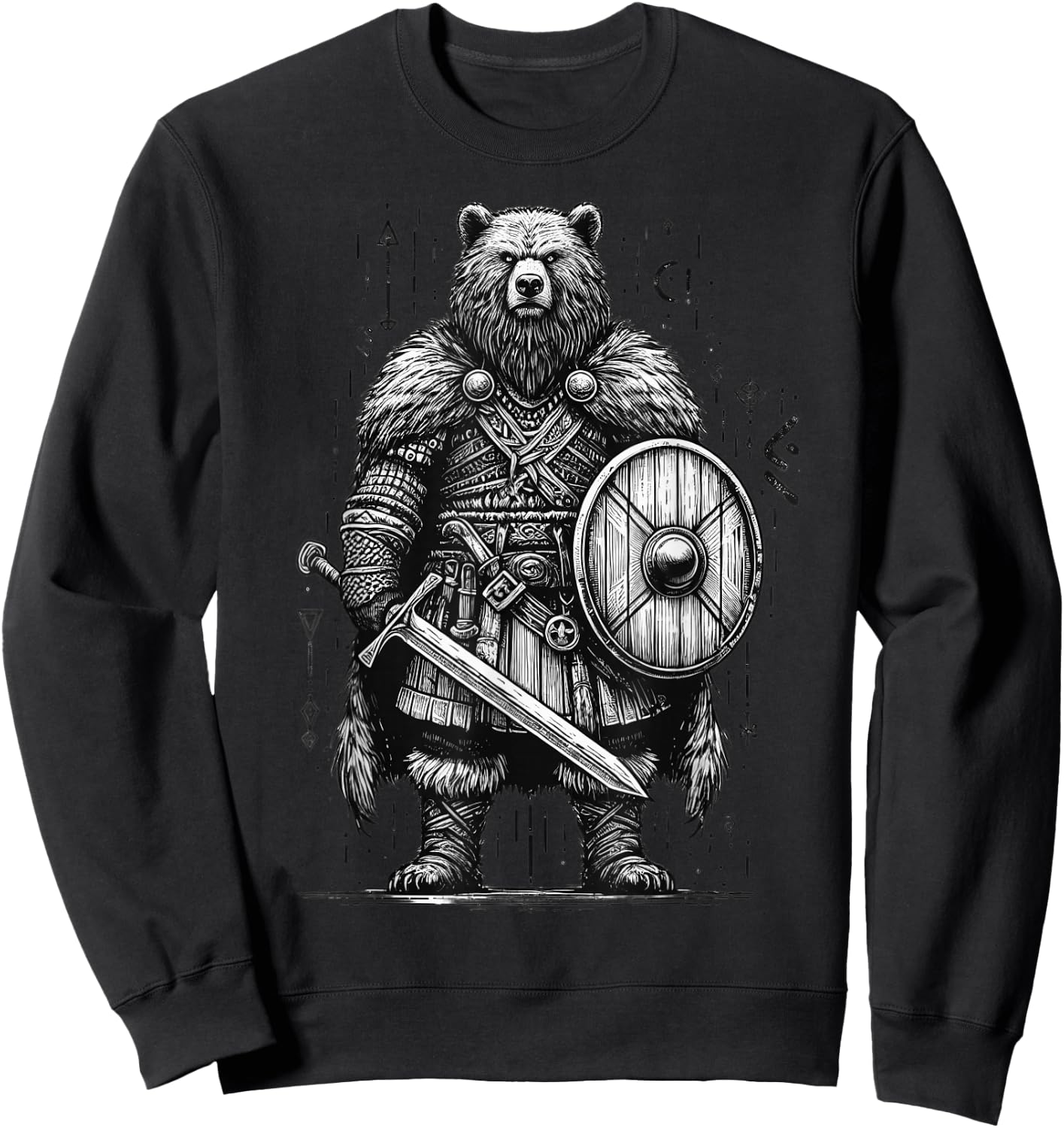 Viking Bear Warrior Odin Berserker Norse Bear Warrior Sweatshirt - Sweatshirt | Black