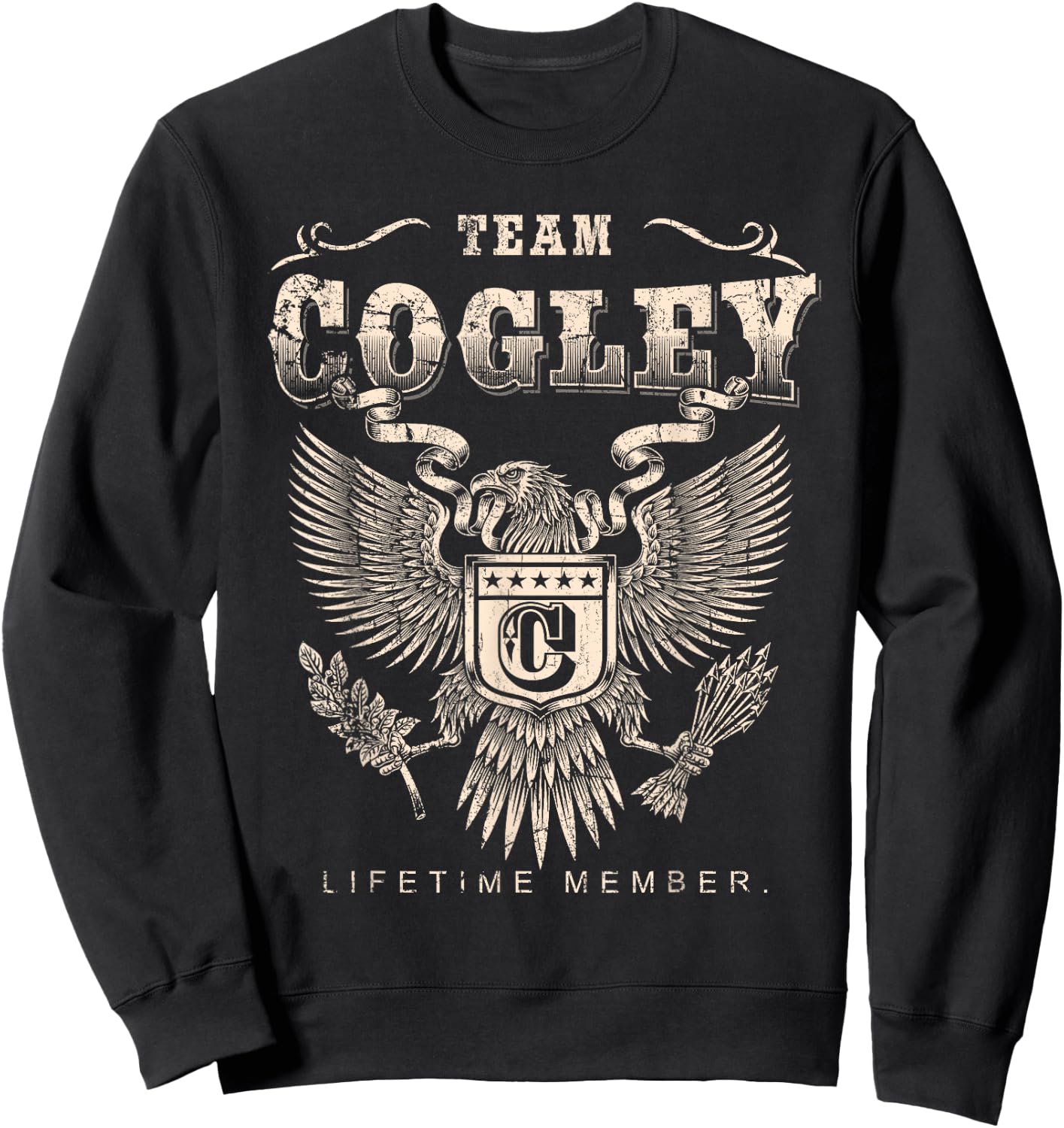 Team Cogley Lifetime Member - Cogley Name Sweatshirt - Sweatshirt | Black