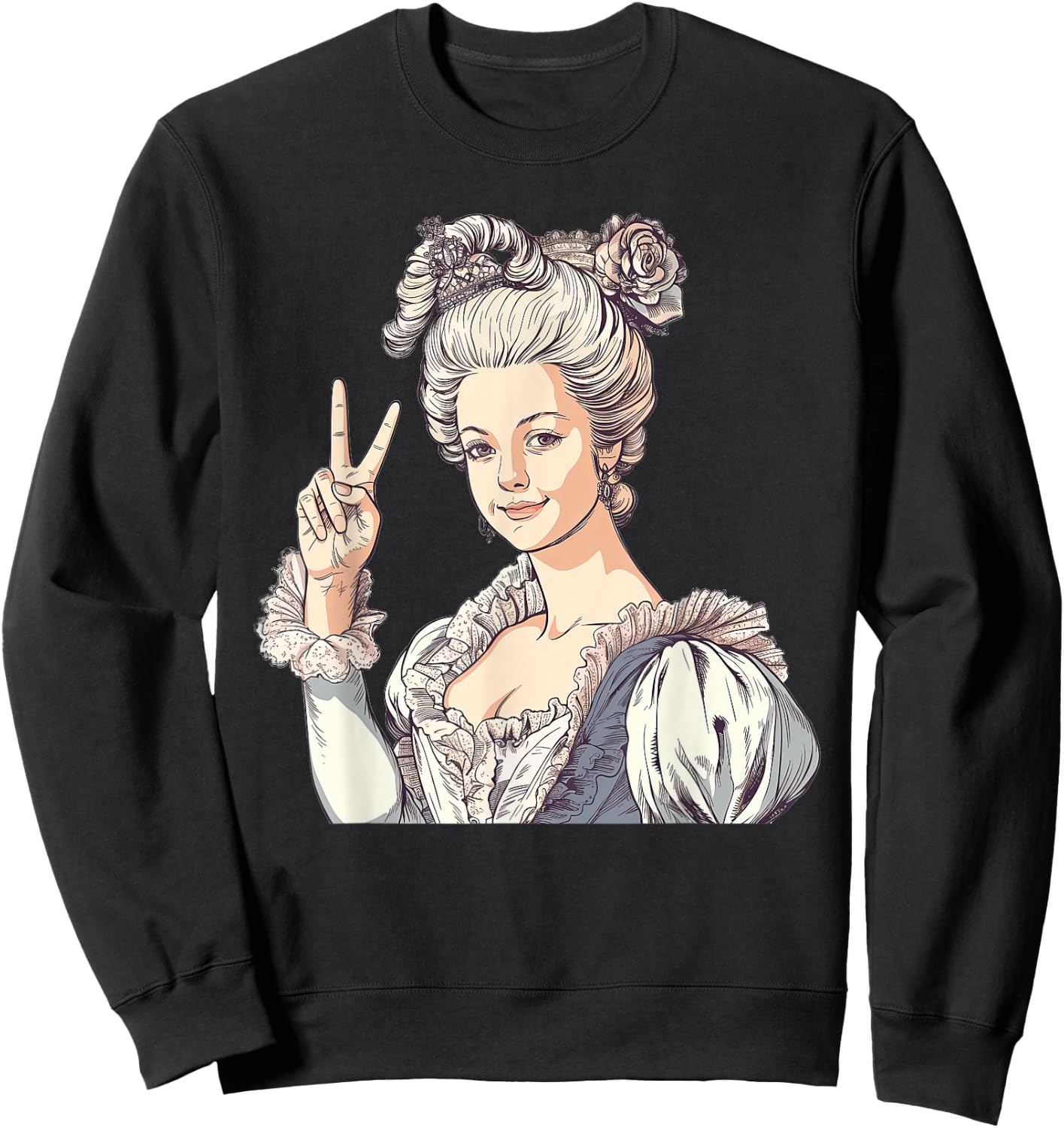 Marie Antoinette Showing The Peace Sign Sweatshirt - Sweatshirt | Black