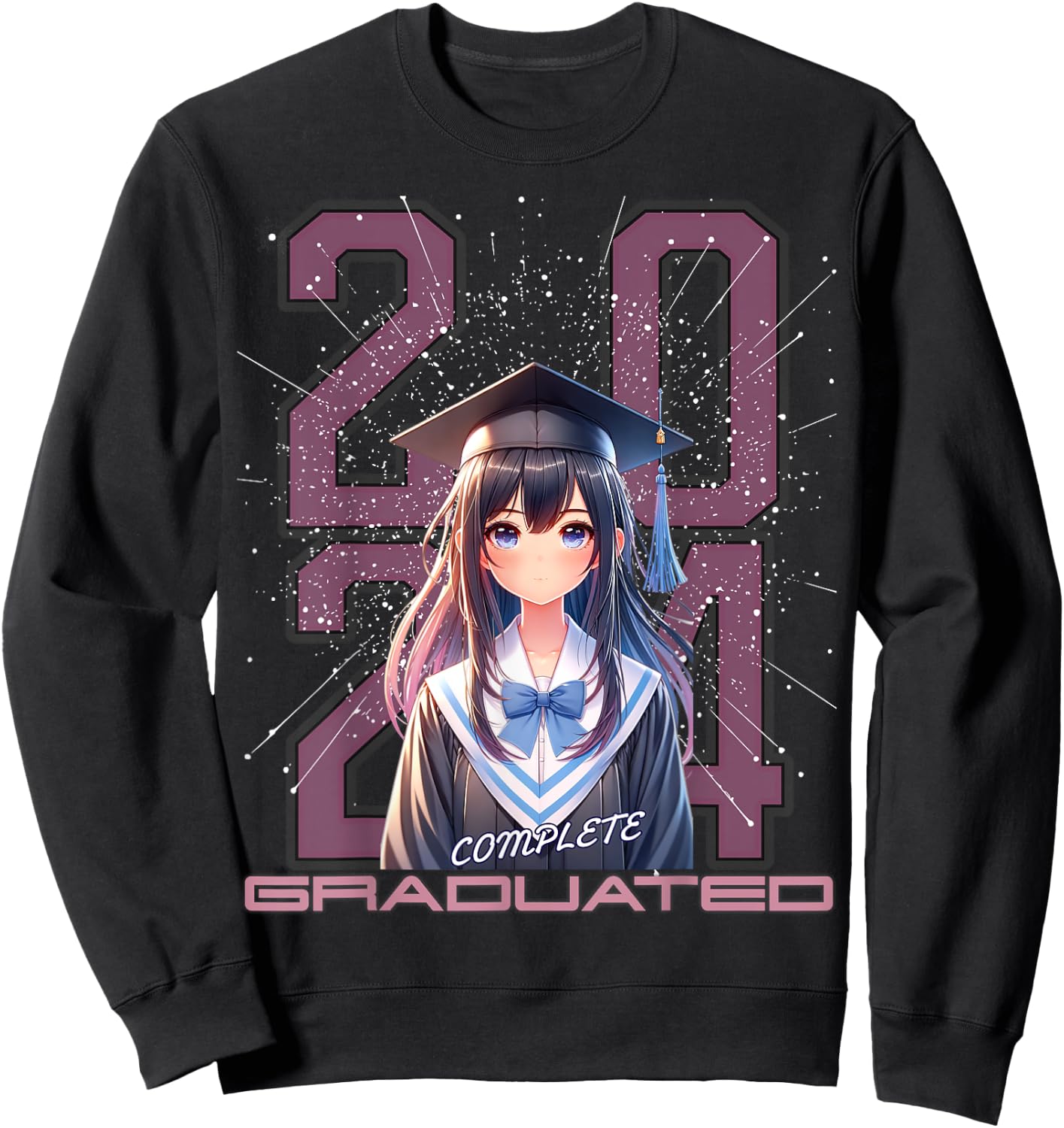 Graduation shirts 2024 anime lover high school college Sweatshirt - Sweatshirt | Black