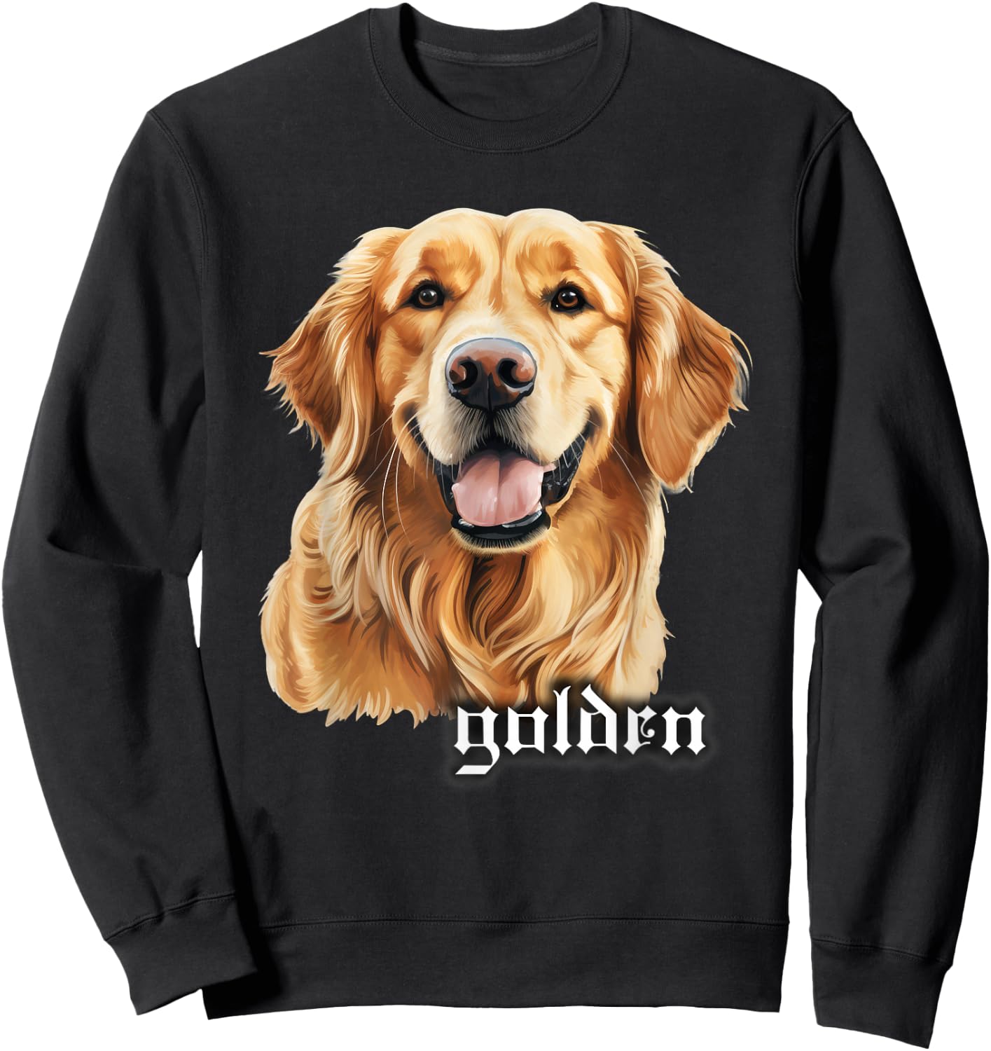 Golden Retriever Portrait Sweatshirt - Sweatshirt | Black