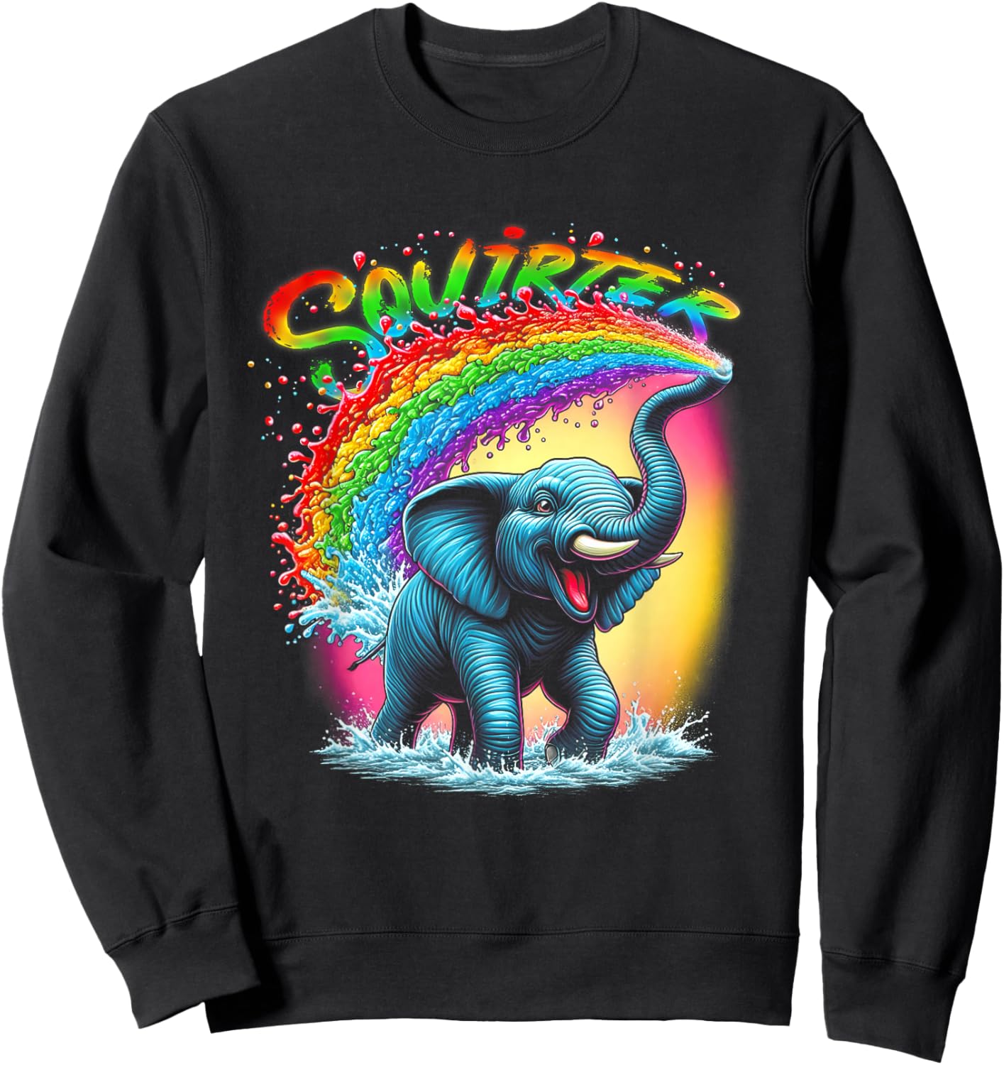 Inappropriate Souirter Embarrassing Elephant Squirter Sweatshirt - Sweatshirt | Black