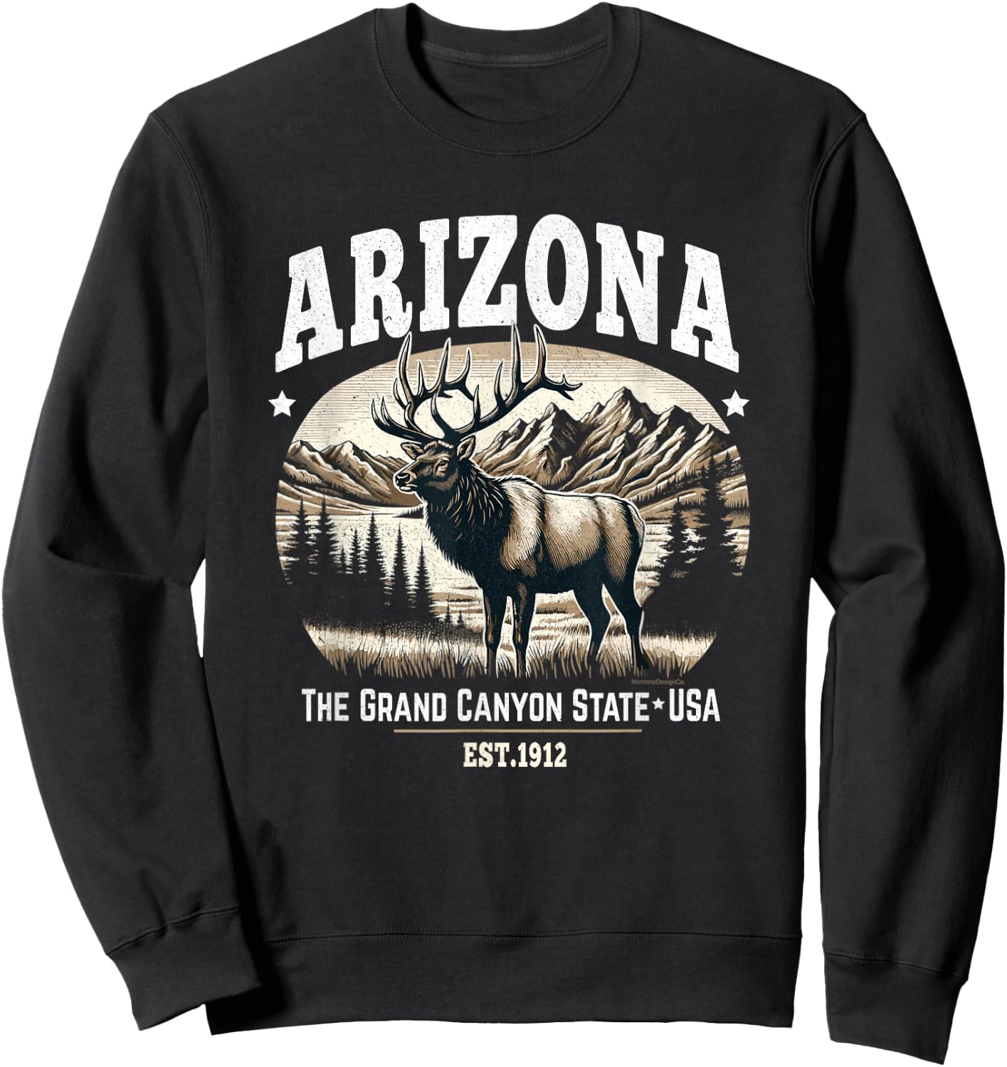 Arizona Rocky Mountain Elk, The Grand Canyon State Sweatshirt - Sweatshirt | Black