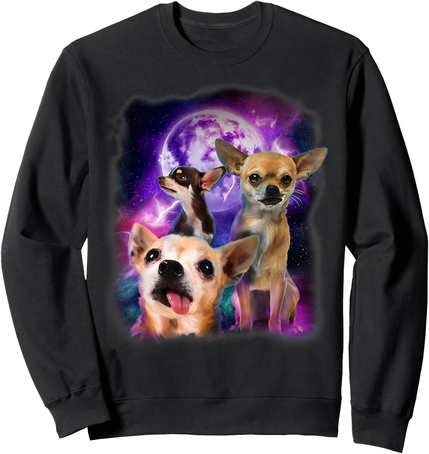 Howling at the Moon Shirt - Chihuahua Shirt - Chihuahua Sweatshirt - Sweatshirt | Black