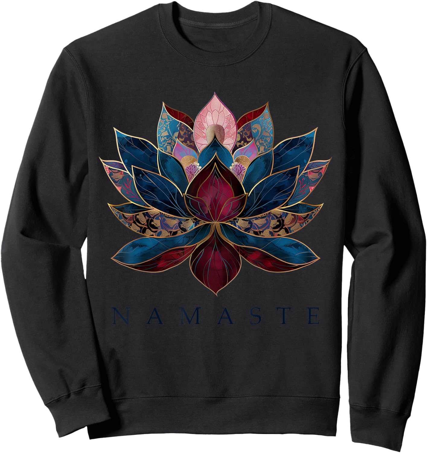 Namaste Lotus Flower Zen Buddhism Yogi Buddhist Buddha Yoga Sweatshirt - Sweatshirt | Black