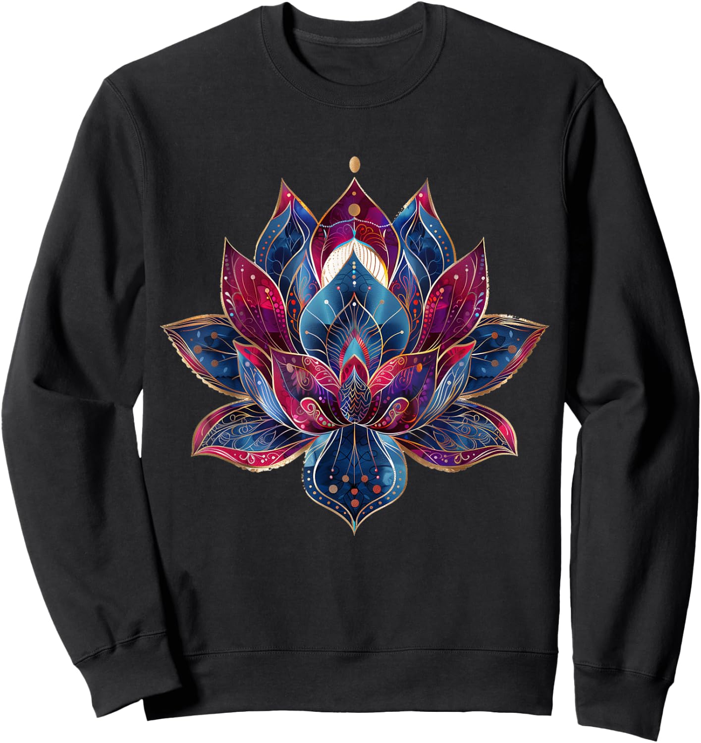 Lotus Flower Vintage Japanese Zen Buddhist Buddhism Yoga Sweatshirt - Sweatshirt | Black