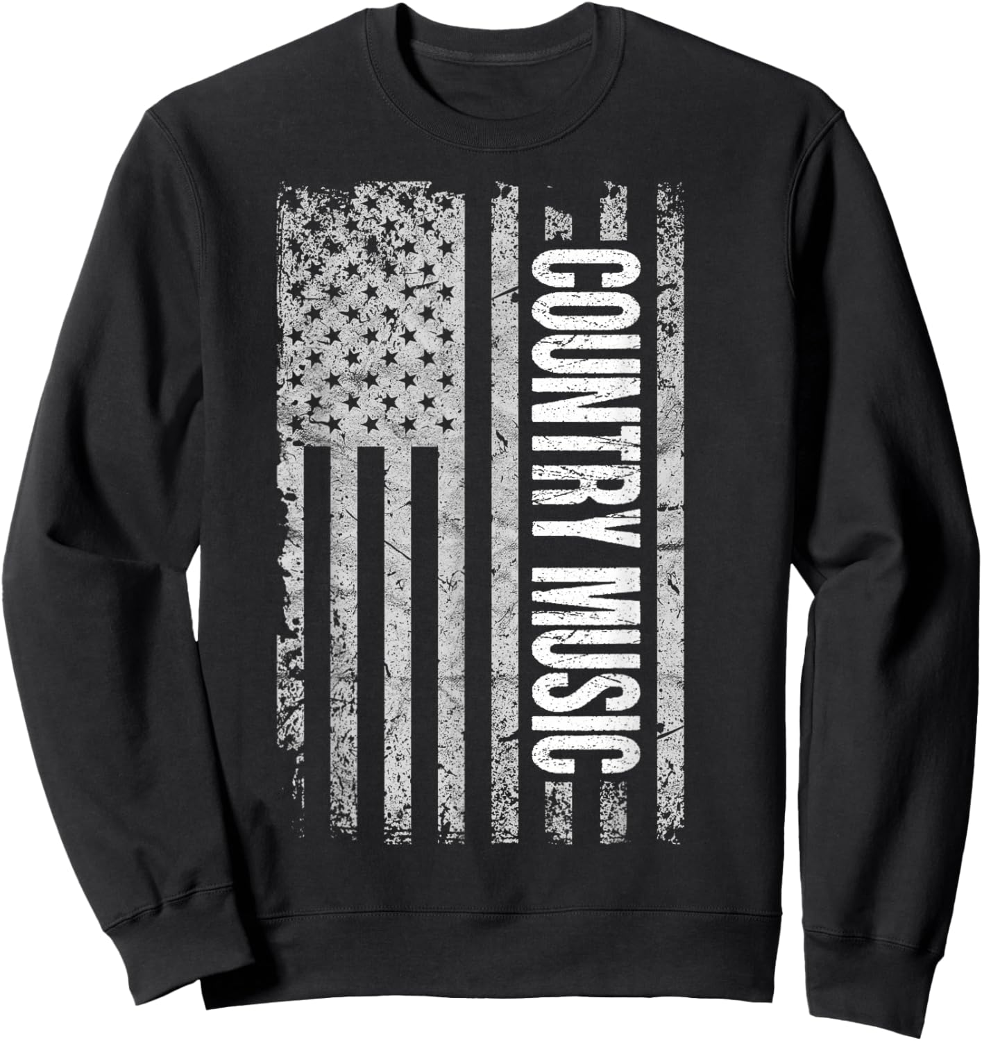 Proud American Flag Country Music Deep South Sweatshirt - Sweatshirt | Black