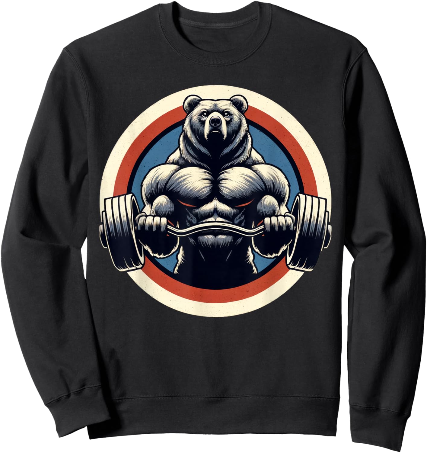 Bear Powerlifting Weightlifting Gym Workout Sweatshirt - Sweatshirt | Black