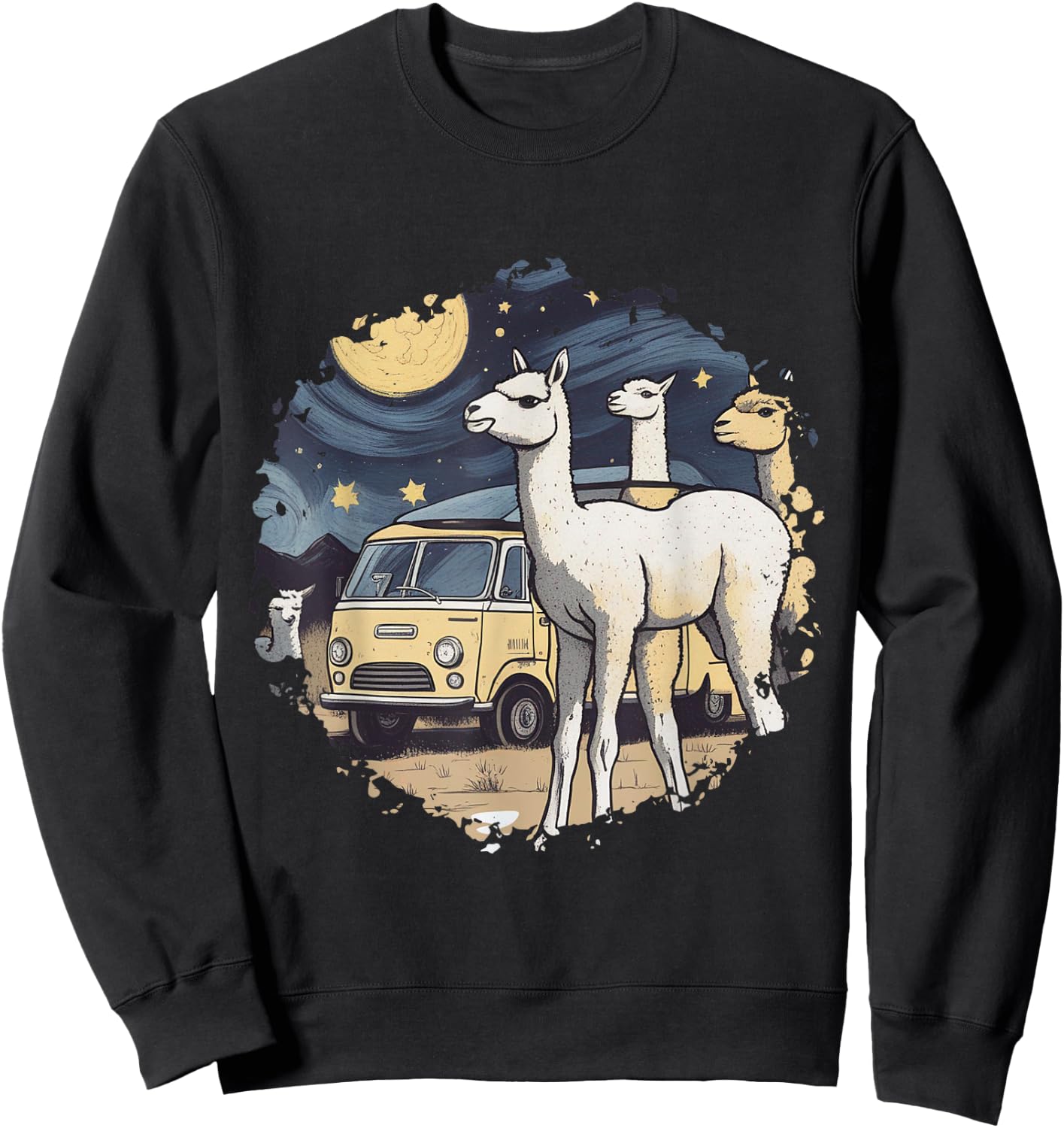Cotopaxi Starry Night Artwork Llama National Park Sweatshirt - Sweatshirt | Black