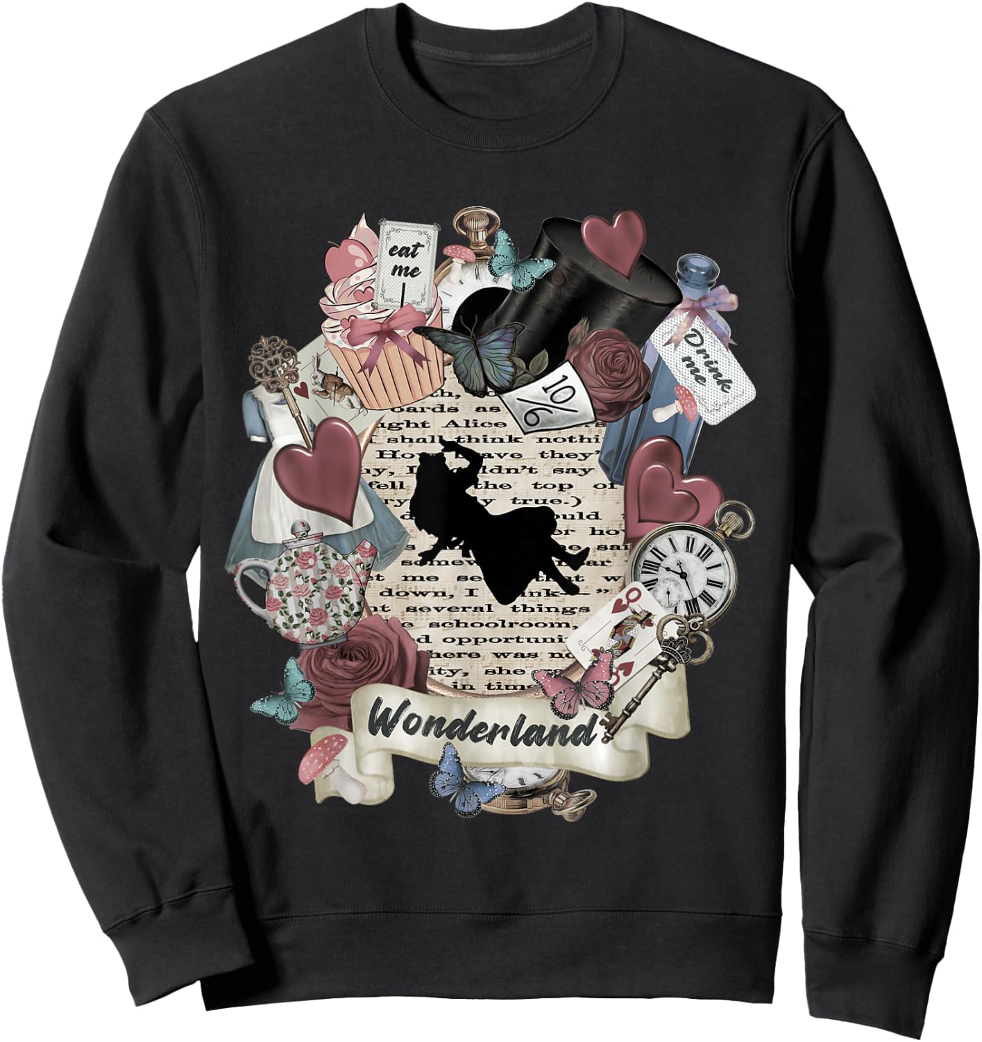 Wonderland Elements Party - Alice in Wonderland Sweatshirt - Sweatshirt | Black