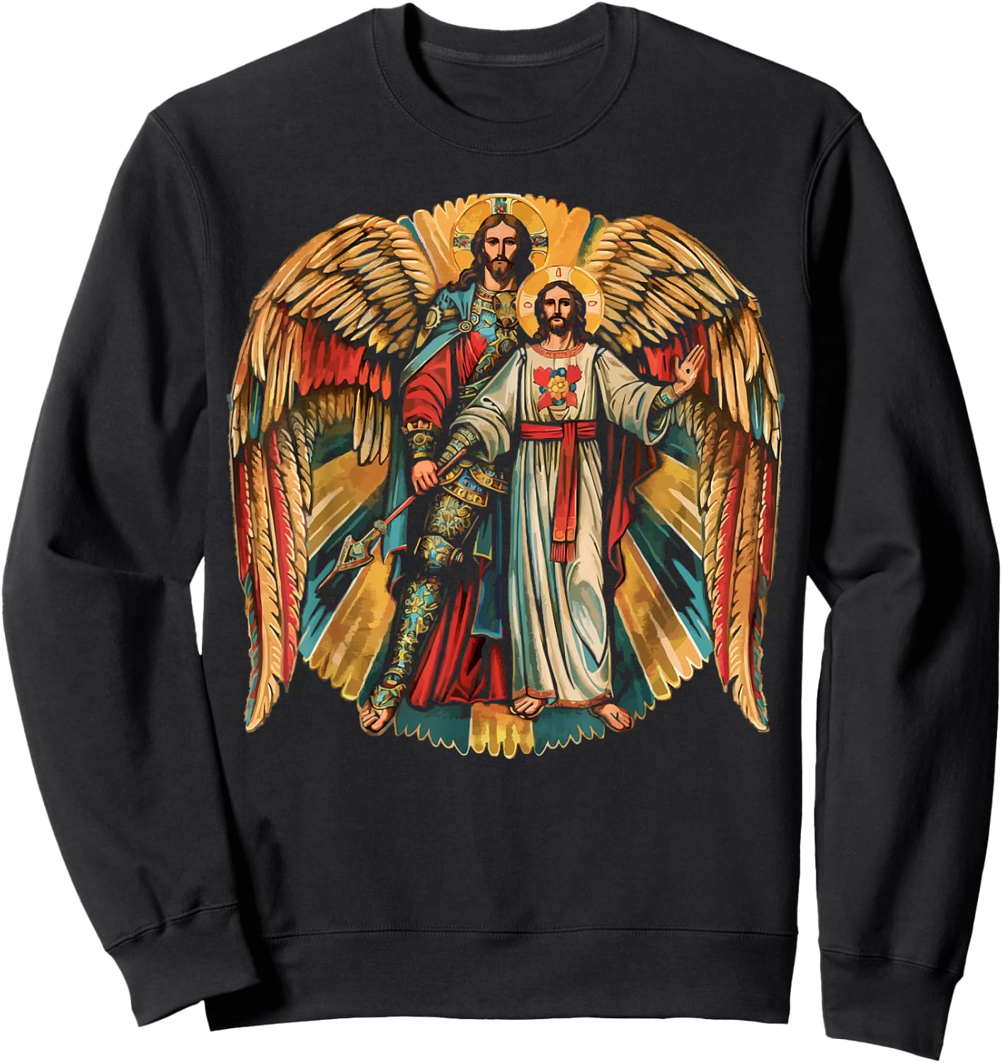 Archangel Gabriel Catholic Christianity Guardian Angel Sweatshirt - Sweatshirt | Black