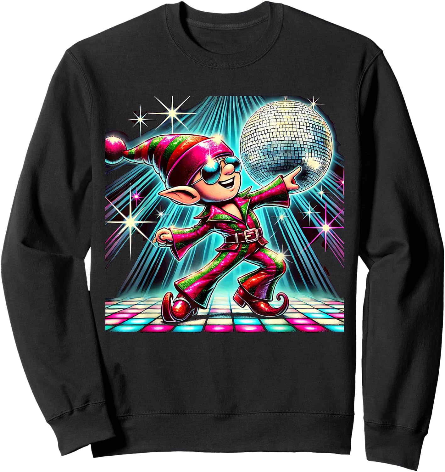 Aesthetic Elf Disco Sweatshirt - Sweatshirt | Black