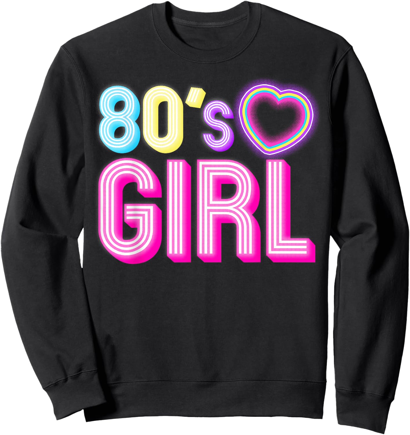 Cool 80s Girl Mom 1980's Birthday Retro Costume Sweatshirt - Sweatshirt | Black