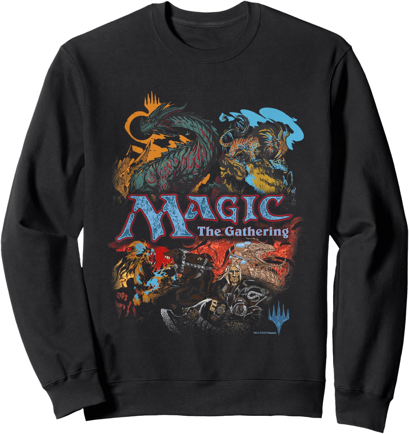 Magic: The Gathering Iconic Retro Fight Scene Chest Poster Sweatshirt - Sweatshirt | Black
