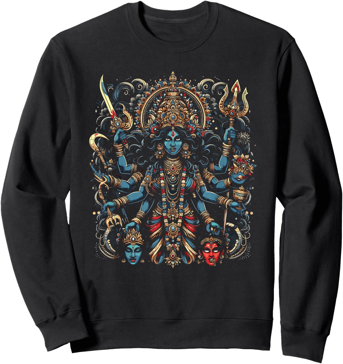 Kali Hindu Goddess Of Death Warrior Mother Fierce Sweatshirt - Sweatshirt | Black