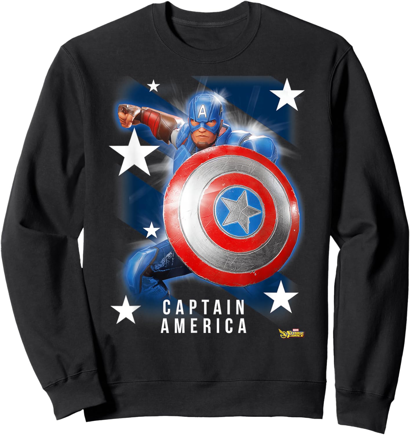 Marvel Strike Force Captain America Graphic Sweatshirt - Sweatshirt | Black