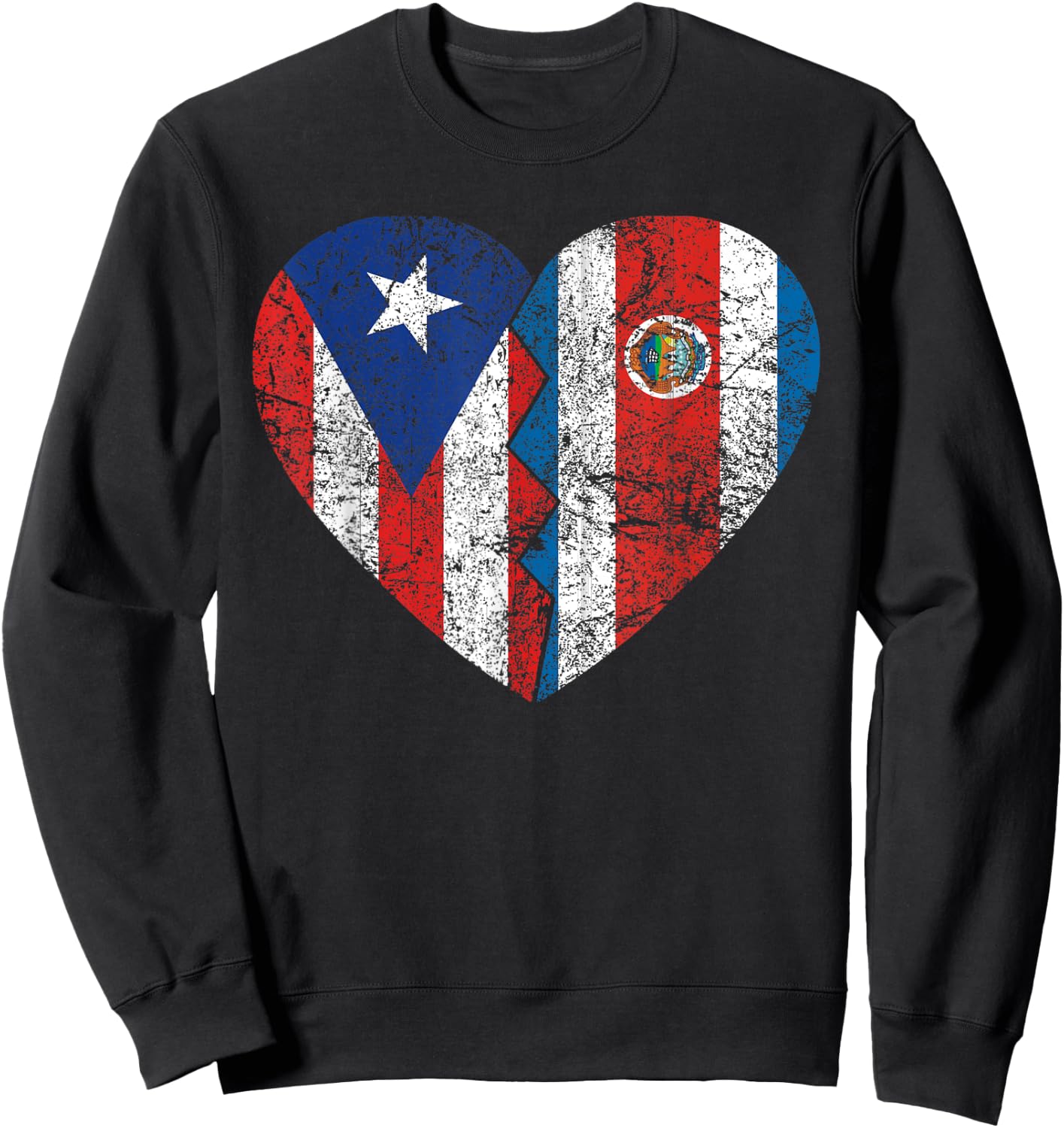 Costa Rican Puerto Rican Flags | Puerto Rico Costa Rica Sweatshirt - Sweatshirt | Black