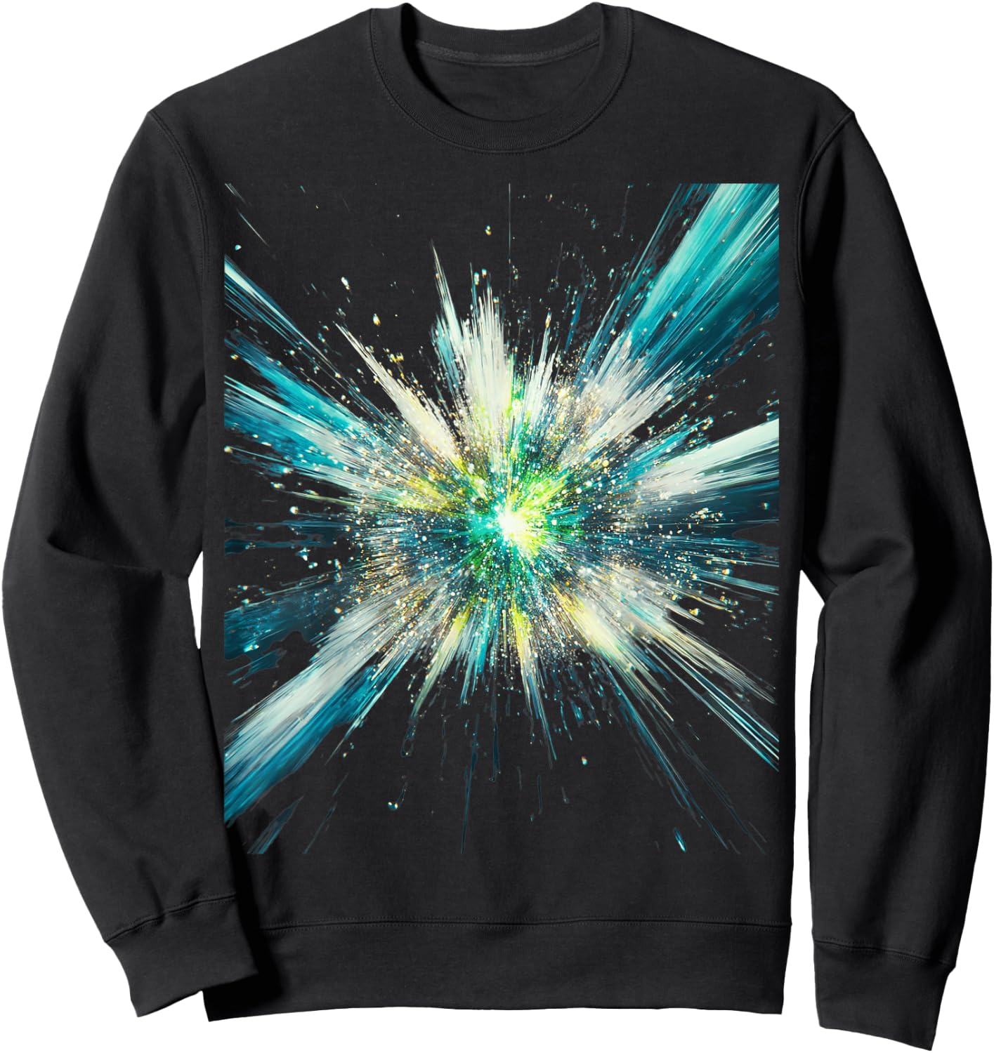 Abstract Space Explosion Art Vibrant Cosmic Burst Supernova Design Sweatshirt - Sweatshirt | Black