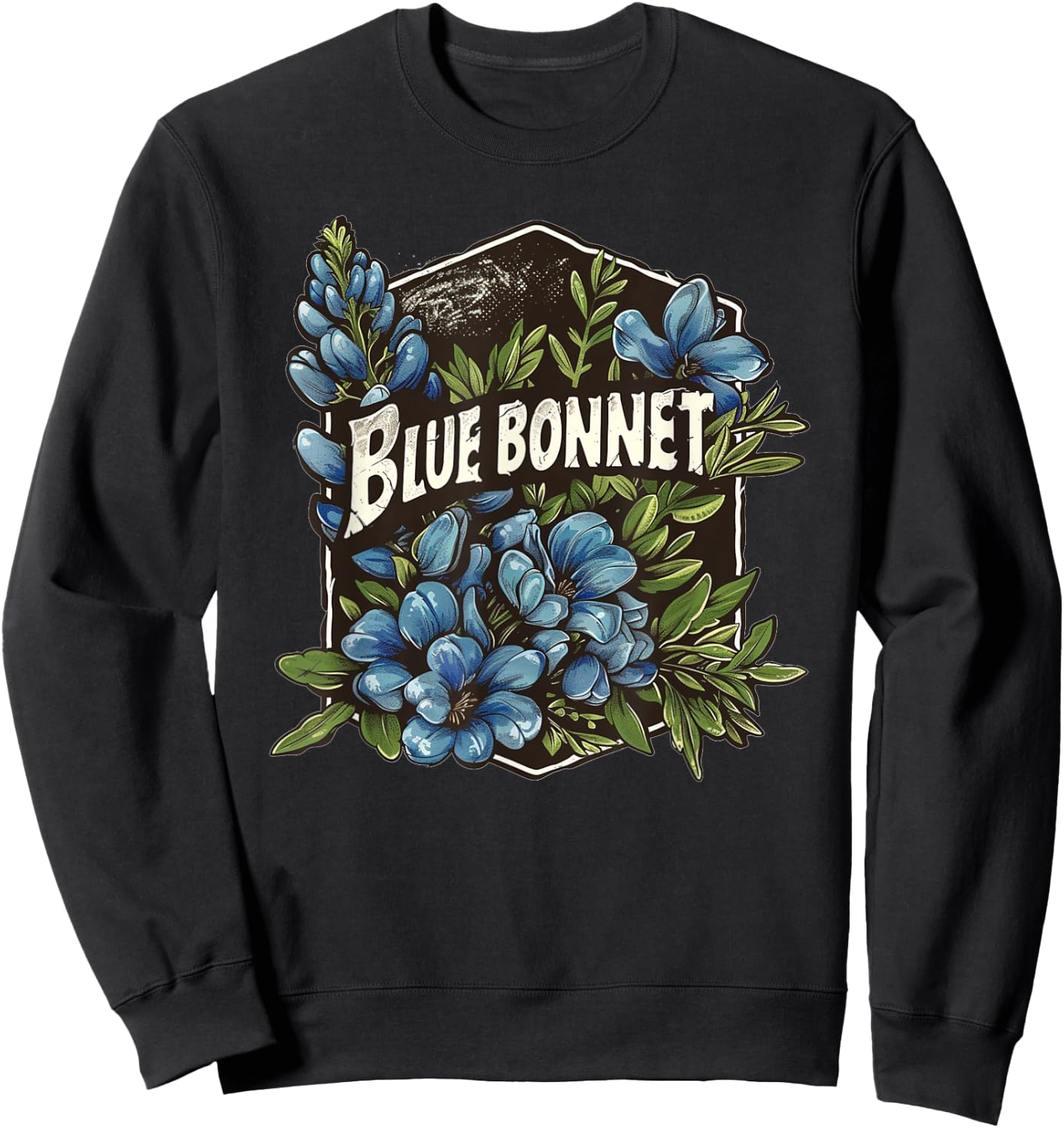 Pretty Bluebonnet Costume for Flower Lovers Sweatshirt - Sweatshirt | Black