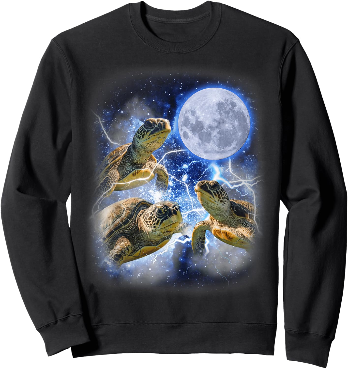 Three Sea Turtle Moon - 3 Magic Sea Turtles Cute Moon Parody Sweatshirt - Sweatshirt | Black