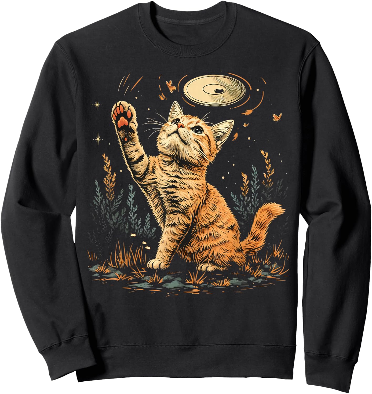 Disc Golf , & Kids Cat Disc Golfer Sweatshirt - Sweatshirt | Black