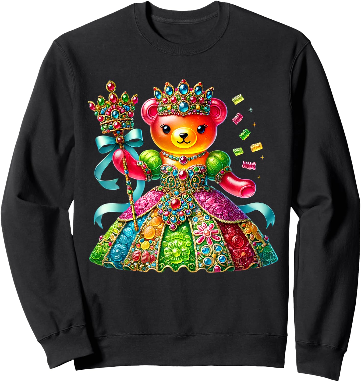 Cute Gummy Bear Princess Candy Lover Girls Kids Sweatshirt - Sweatshirt | Black