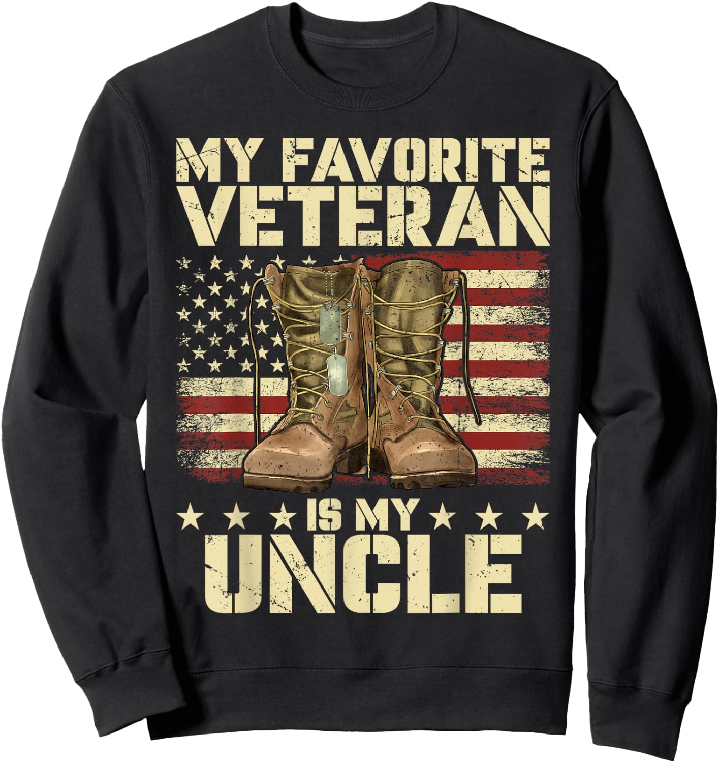 Army Veterans Day My Favorite Veteran Is My Uncle For Kids Sweatshirt - Sweatshirt | Black
