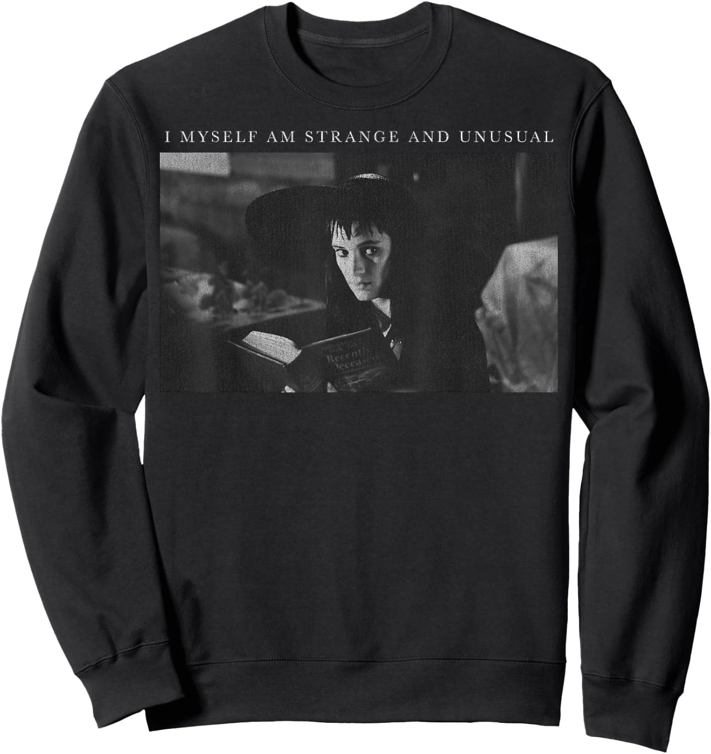 Beetlejuice Lydia I Myself Am Strange and Unusual Portrait Sweatshirt - Sweatshirt | Black