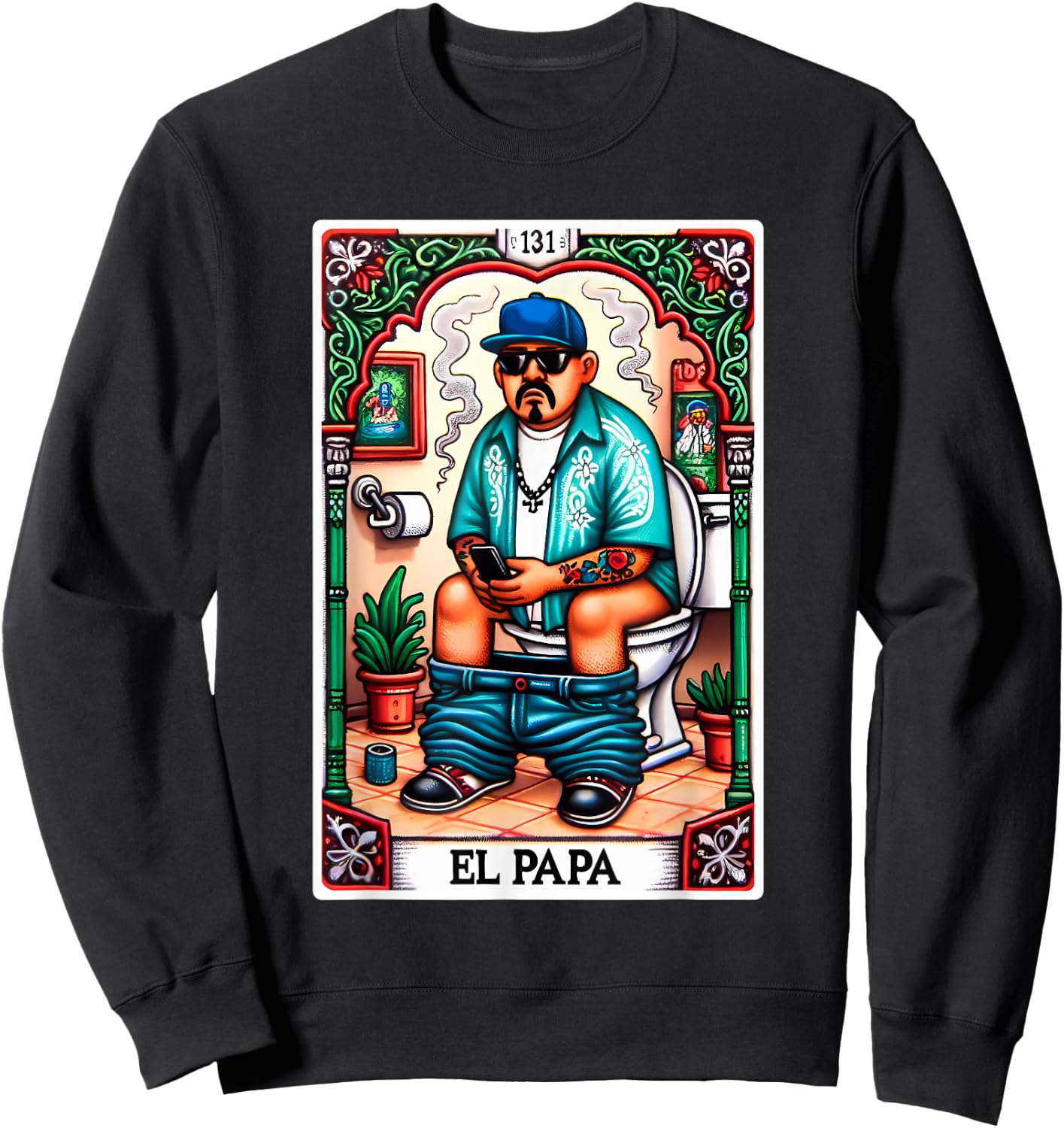 El Papa Latino Tarot Card Spanish Doing Dad Shit Fathers Day Sweatshirt - Sweatshirt | Black