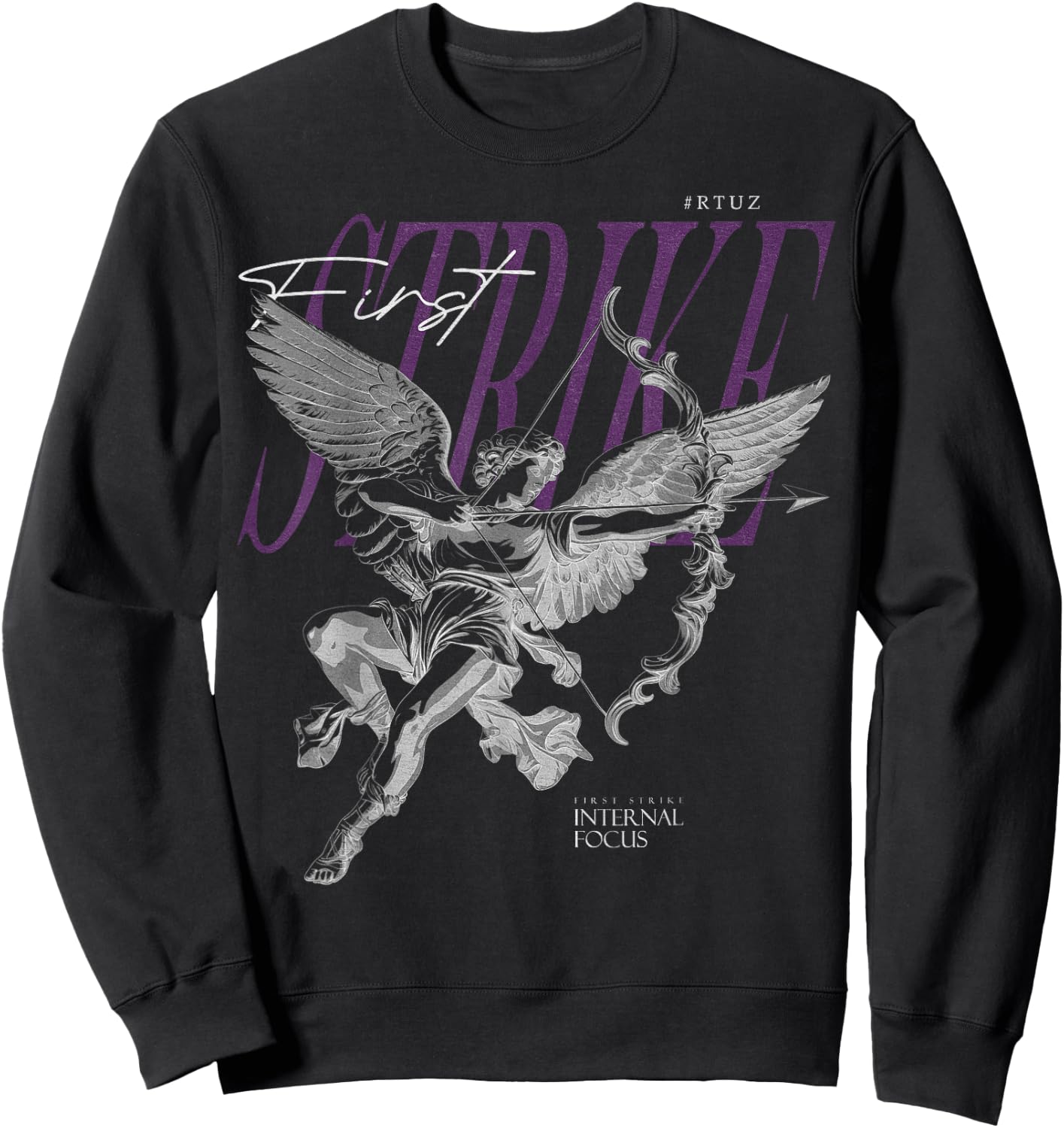 Aesthetic Clothes Vintage Streetwear Fashion Women Men Angel Sweatshirt - Sweatshirt | Black