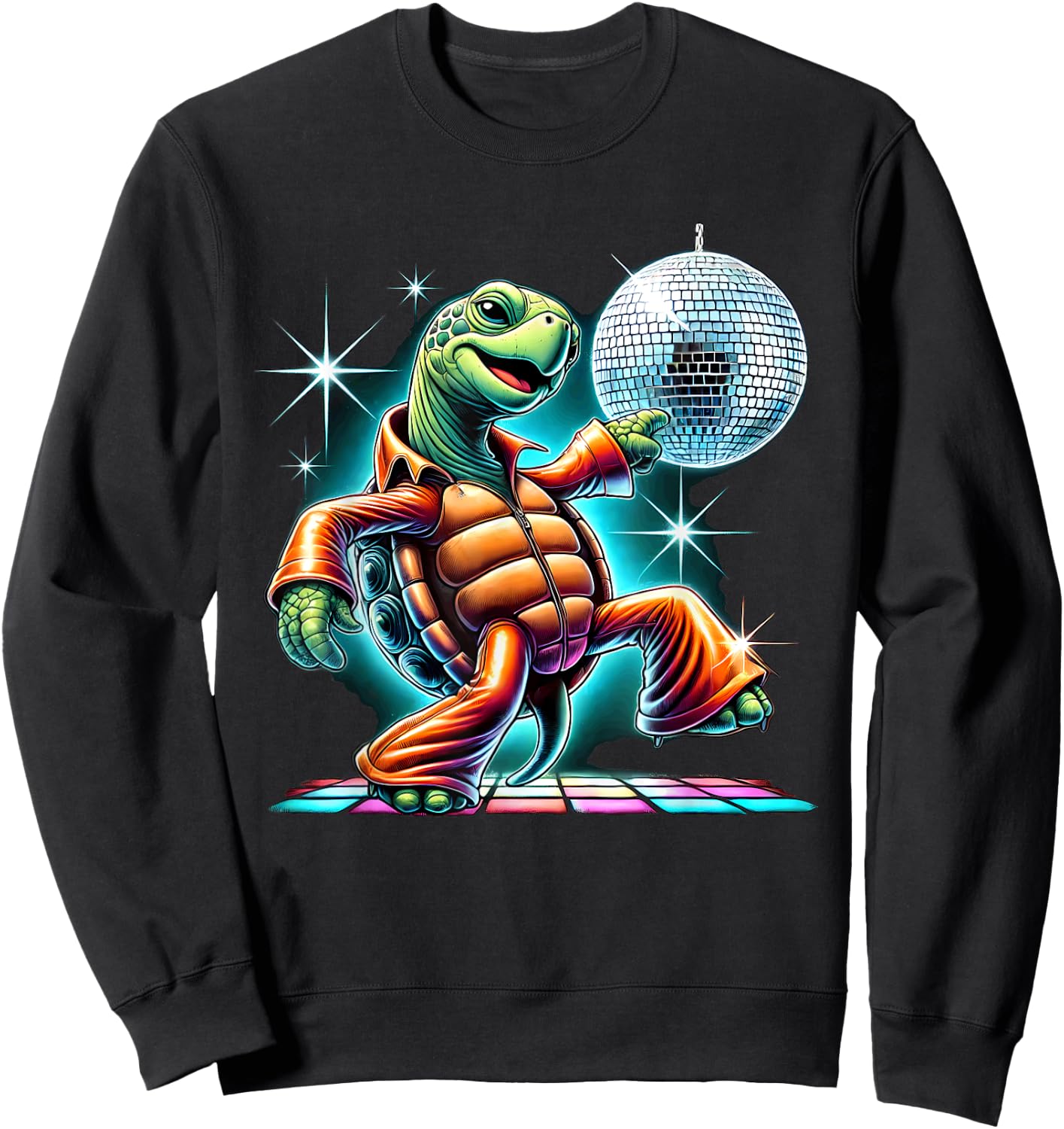 Aesthetic Turtle Disco Sweatshirt - Sweatshirt | Black