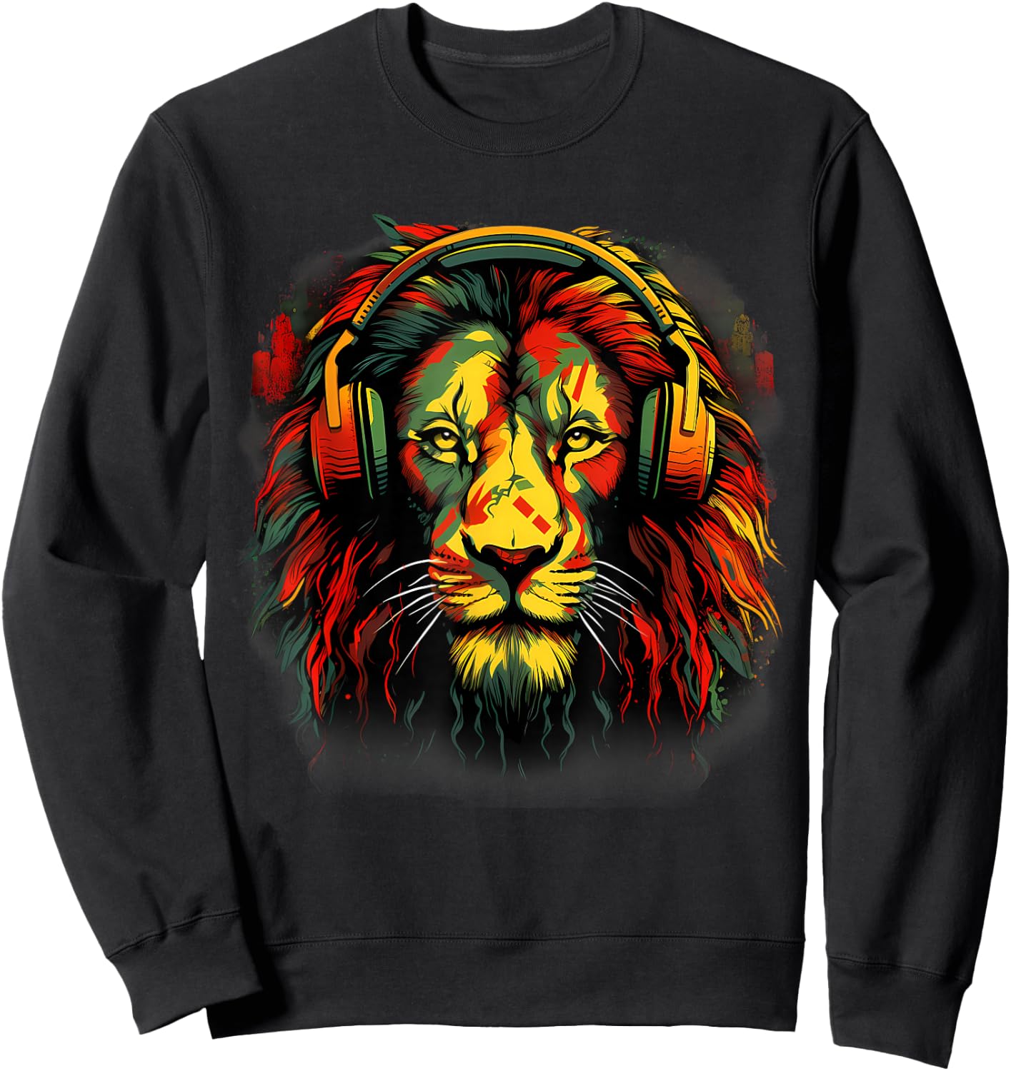 Rasta Reggae Lion Reggae Music Rastafarian Pride Jamaica Sweatshirt - Sweatshirt | Black