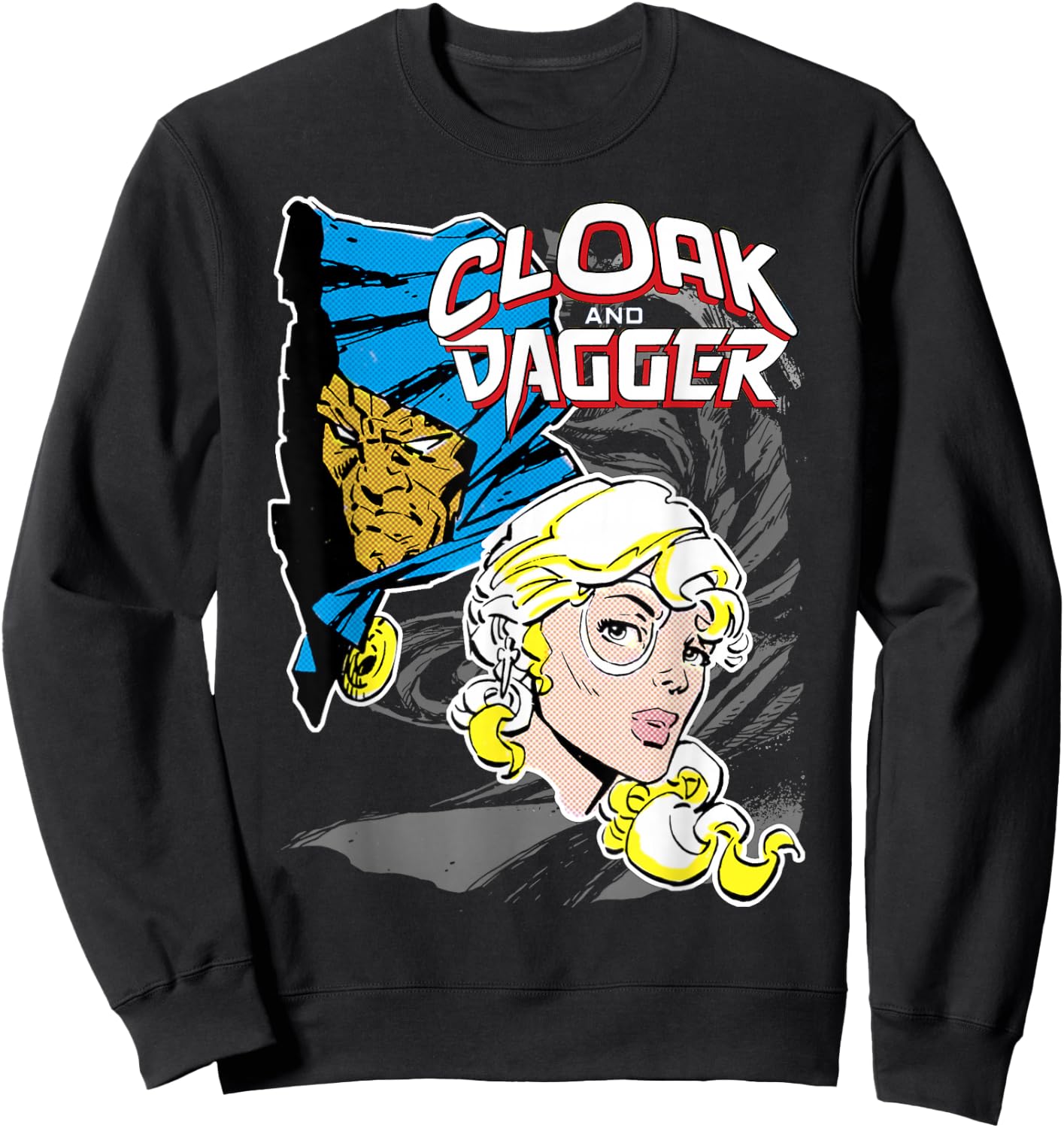 Marvel Cloak & Dagger Heads Vintage Graphic Sweatshirt - Sweatshirt | Black