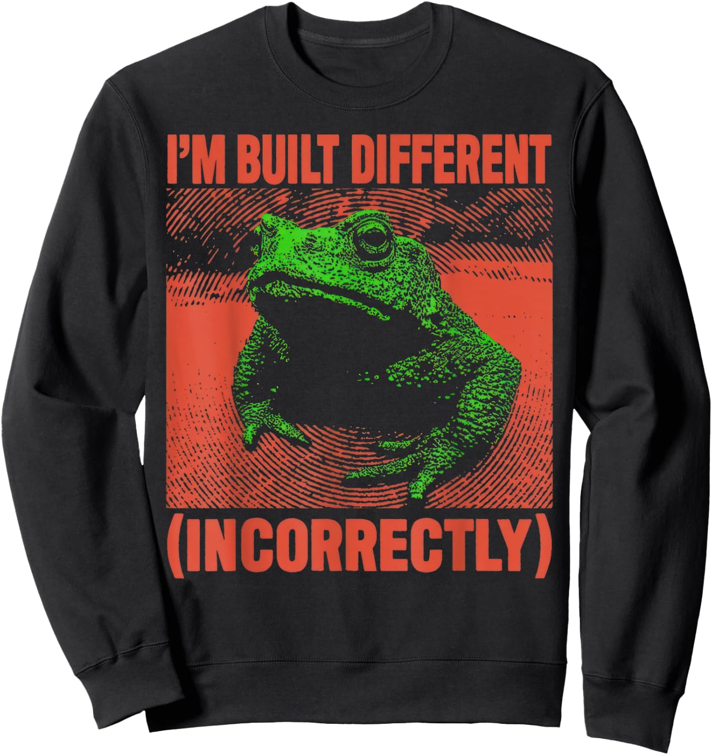 I'm Built Different Incorrectly Frog Retro Sweatshirt - Sweatshirt | Black