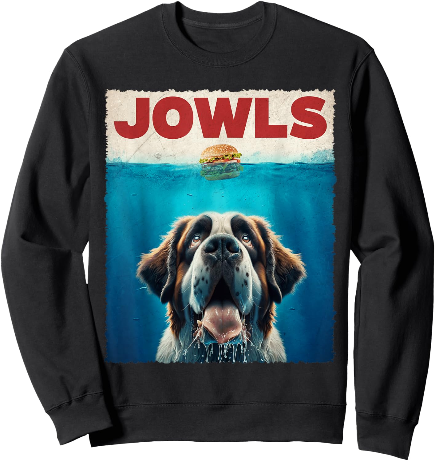 Saint Bernard Jowls Dogs Lovely Pets Funny Animal Fastfood Sweatshirt - Sweatshirt | Black