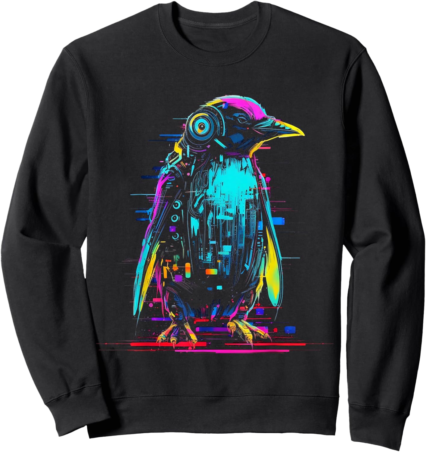 Penguin Fantasy Robot Art - Animal Penguin Sweatshirt - Sweatshirt | Black