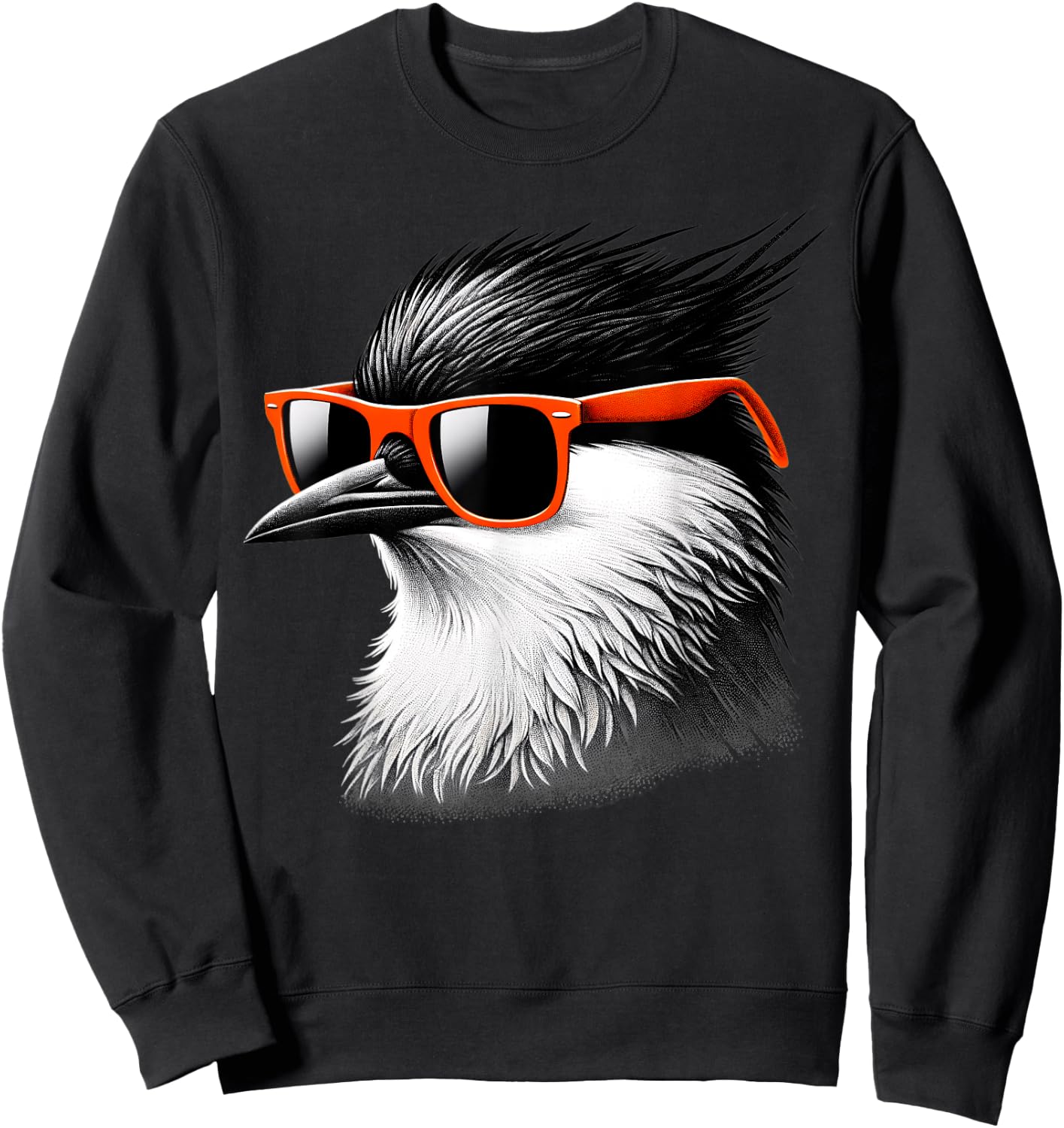 Cool Tern Bird Wearing Sunglasses Graphic Art Sweatshirt - Sweatshirt | Black