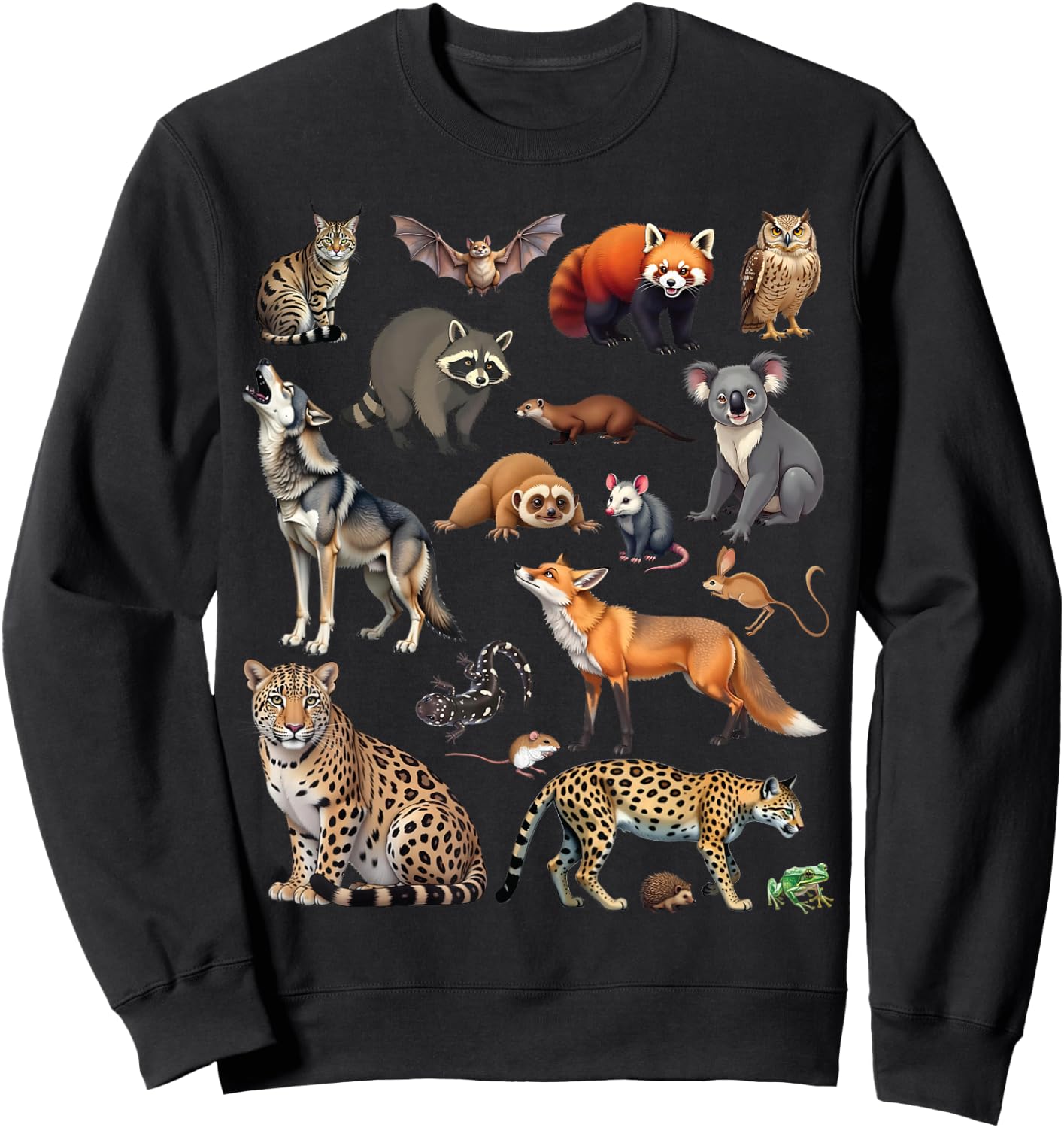 Nocturnal Animals Educational Wildlife Science Nature Lover Sweatshirt - Sweatshirt | Black