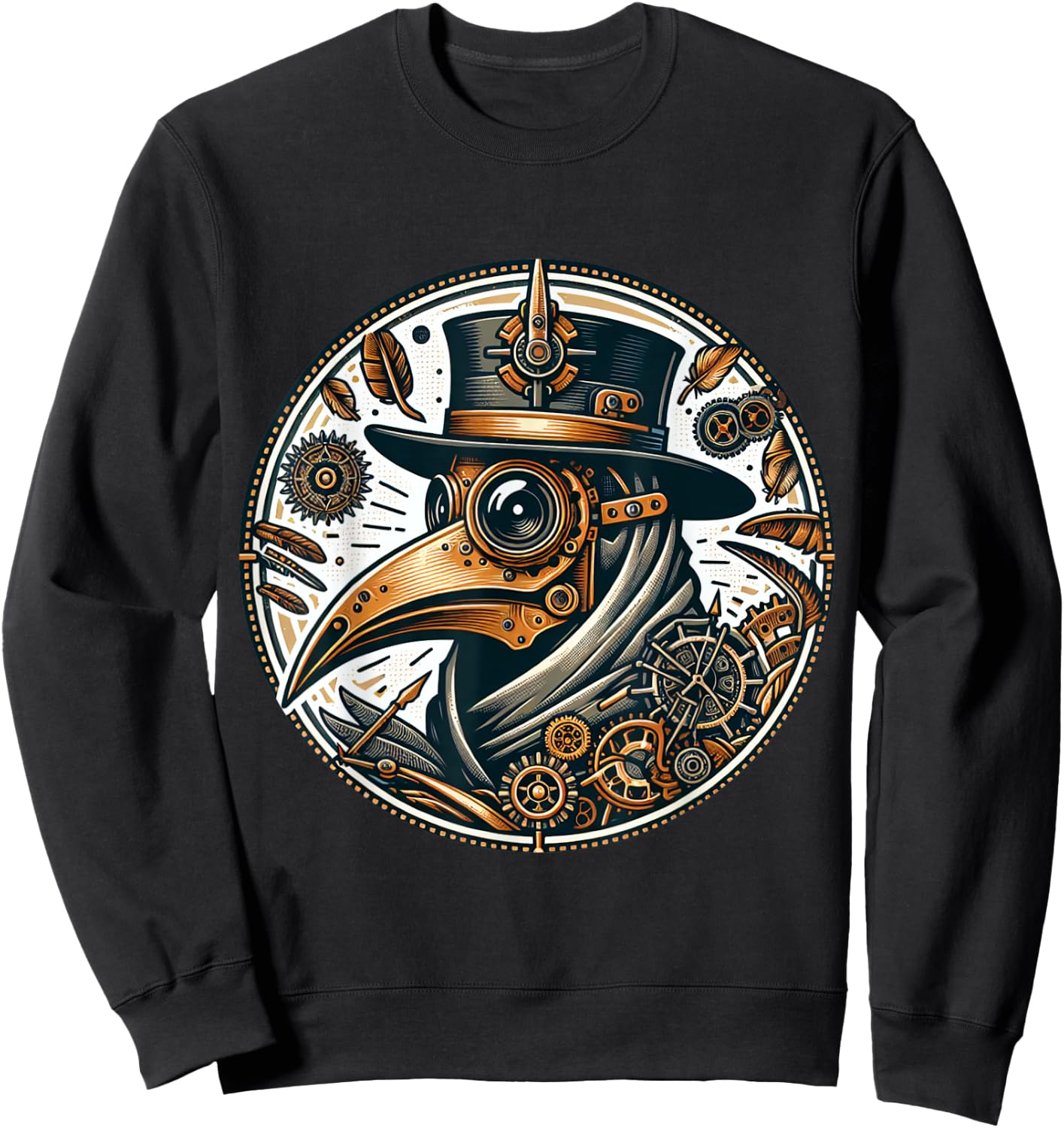 Steampunk Plague Doctor Pestilence Black Death Sweatshirt - Sweatshirt | Black
