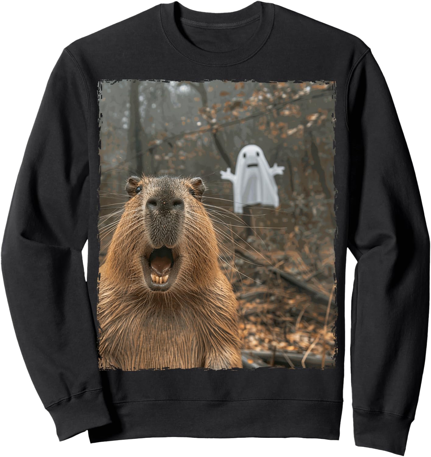 Funny Capybara Halloween Sweatshirt - Sweatshirt | Black