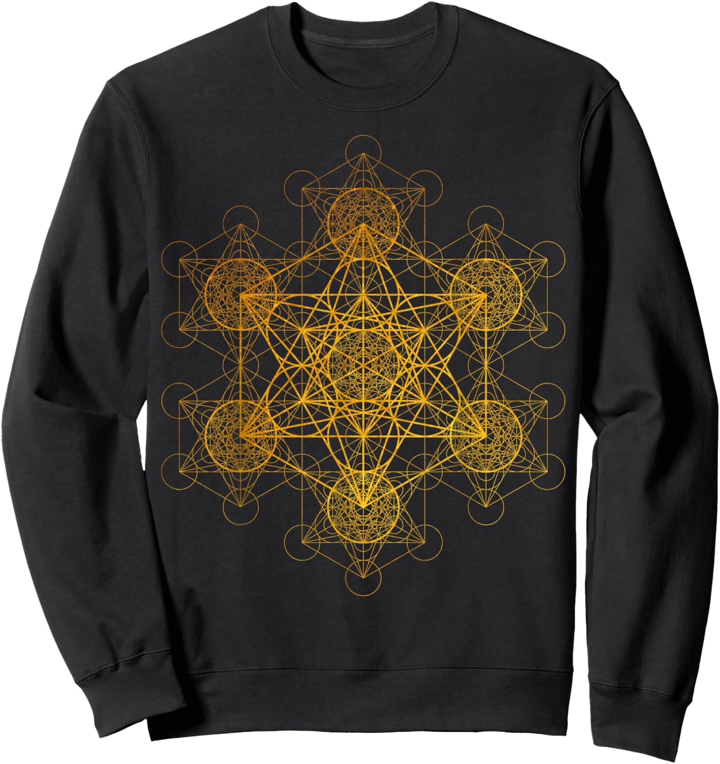 Fractal Metatron's Cube Sacred Geometry Transcendence Art Sweatshirt - Sweatshirt | Black