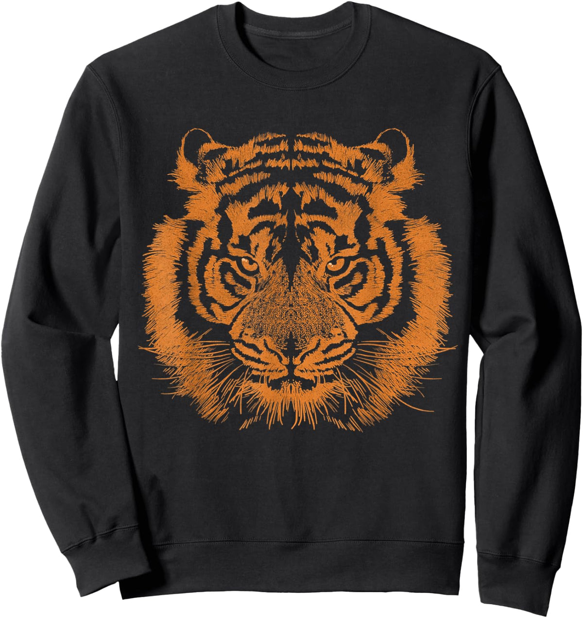 Vintage Tiger head Striped Women Animal cub lover Sweatshirt - Sweatshirt | Black