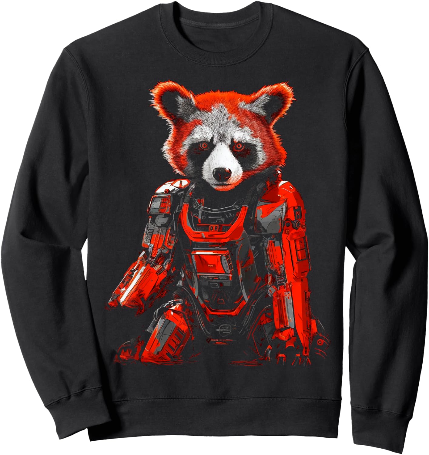 Red Panda Fantasy - Robot Art Animal Red Panda Sweatshirt - Sweatshirt | Black