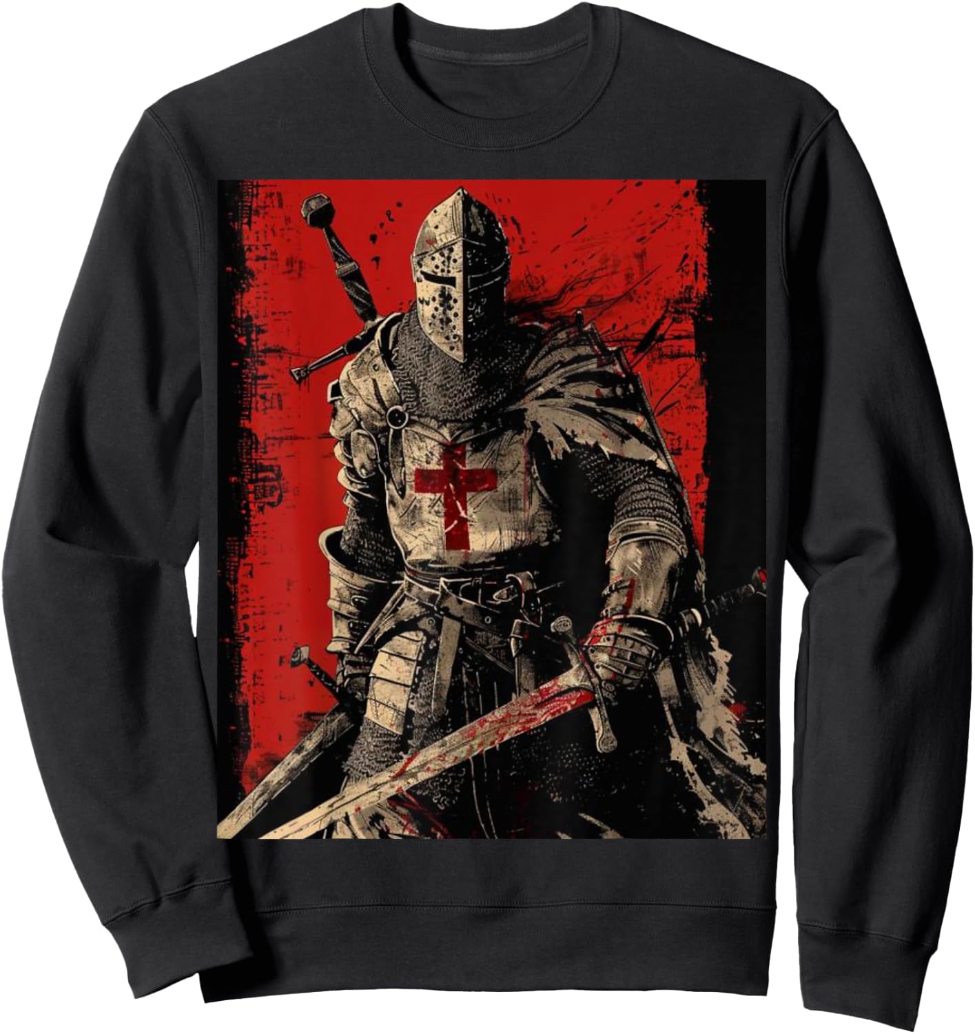 Knight Christian Templar Warrior Of God Crusader Gift Sweatshirt - Sweatshirt | Black