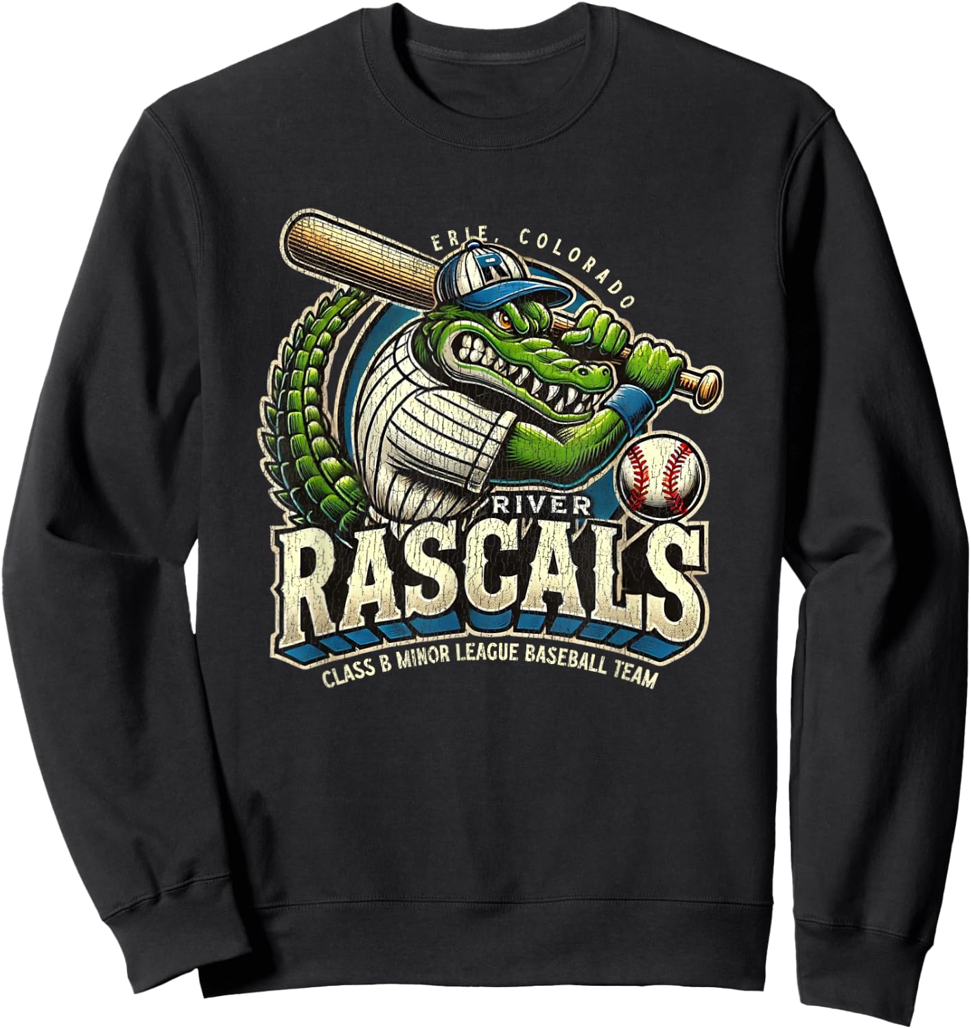 Erie Colorado River Rascals Minor League Baseball Team Sweatshirt - Sweatshirt | Black
