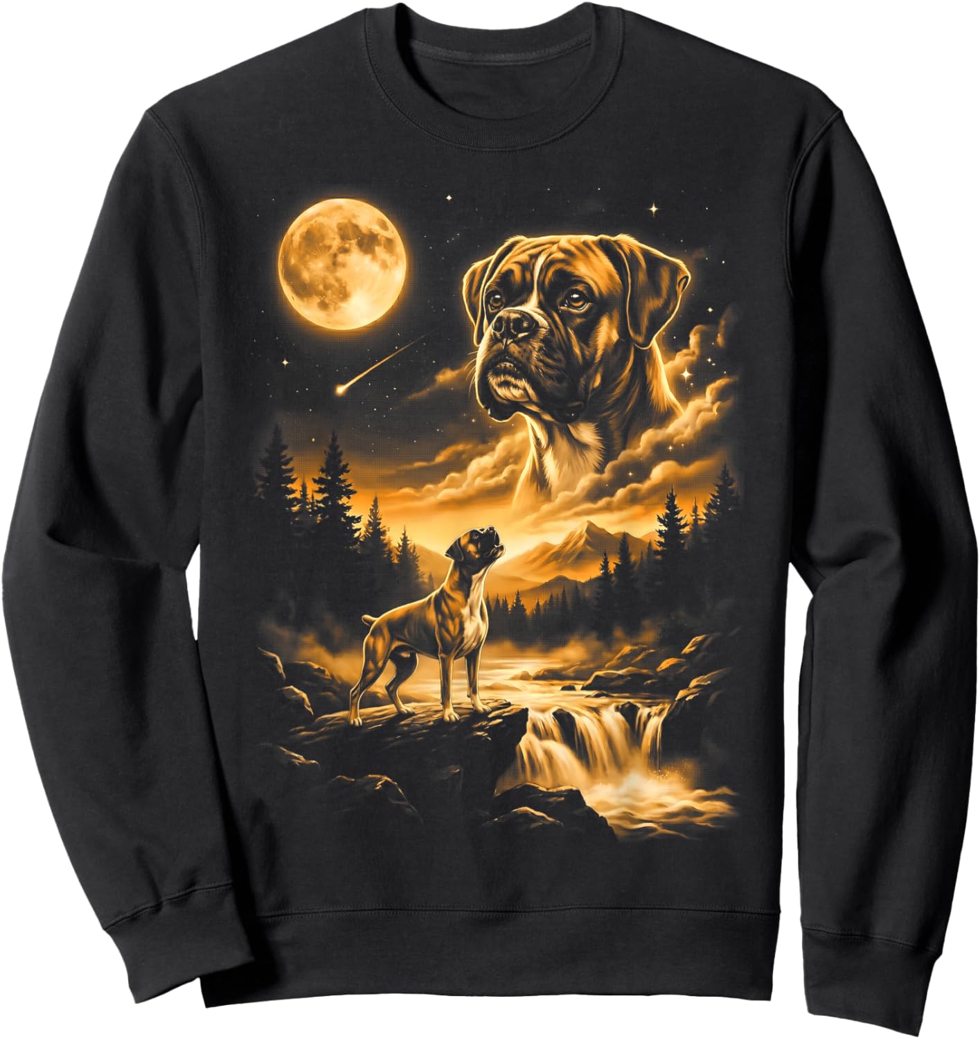 Boxer Howling to The Moon Sweatshirt - Sweatshirt | Black