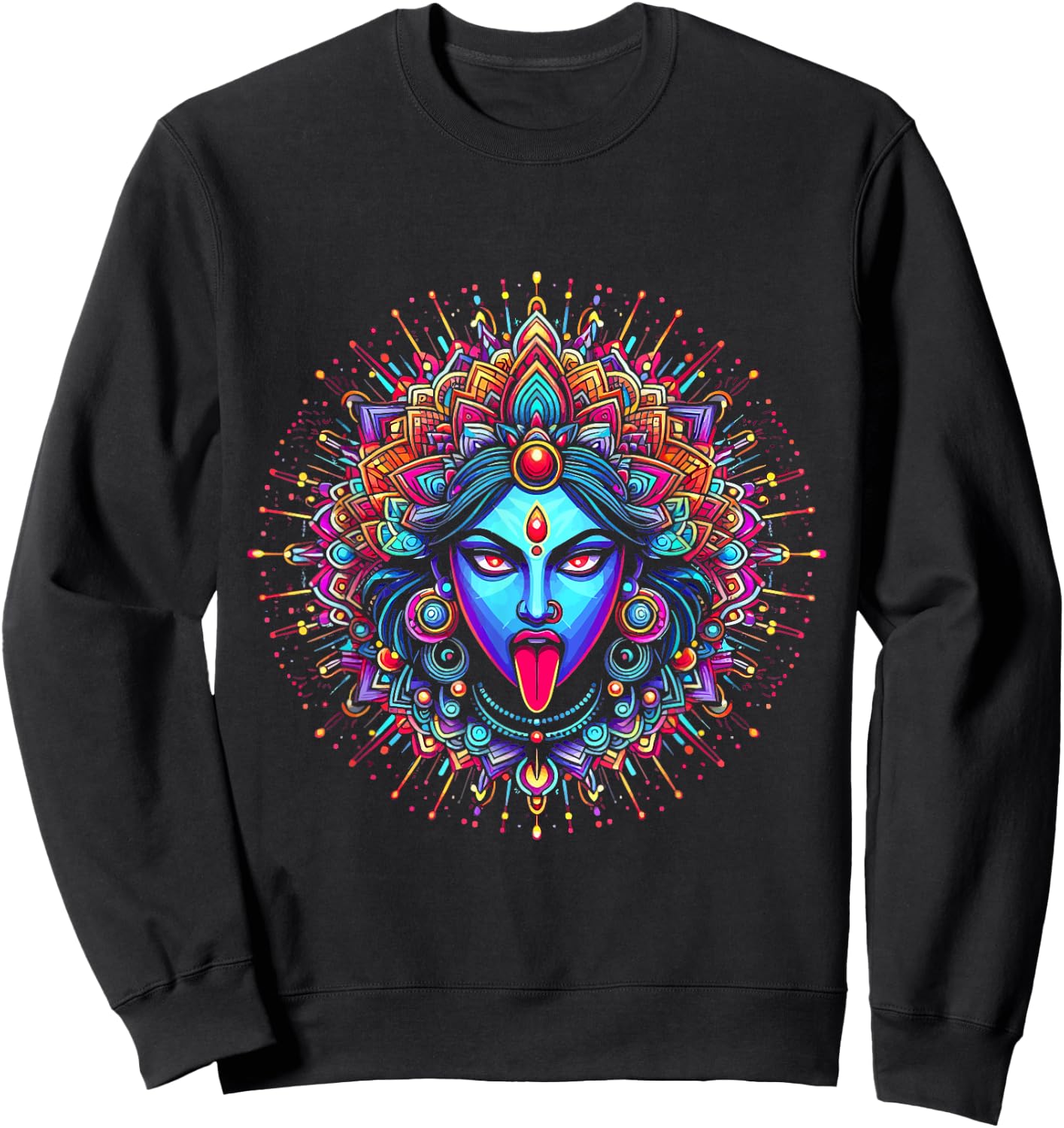 Kali Ma Hindu Goddess Of Death Hindu Mother Fierce Warrior Sweatshirt - Sweatshirt | Black
