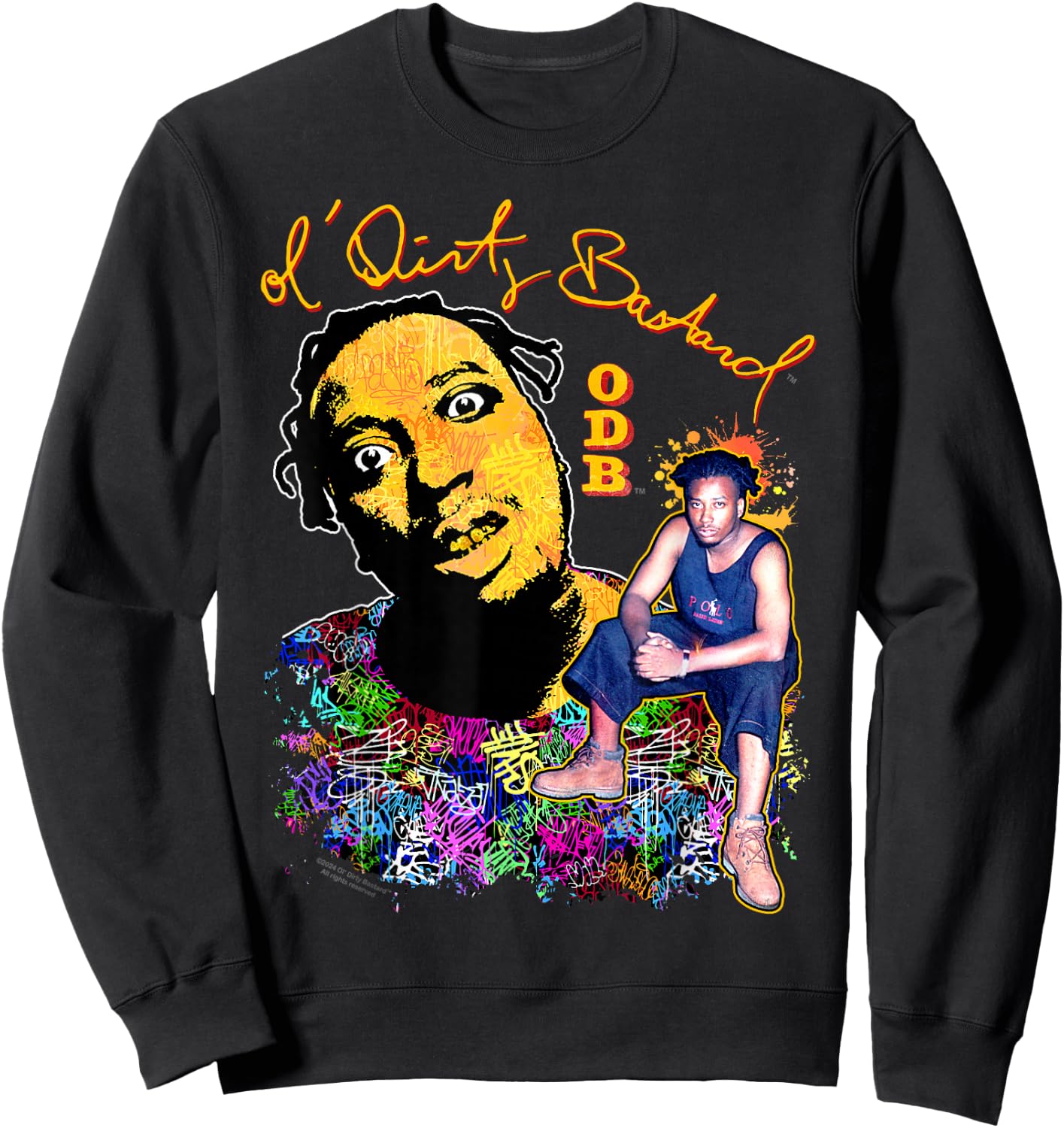 ODB Ol Dirty Ba-ard Graffiti Mural Hip Hop Retro Artwork Sweatshirt - Sweatshirt | Black