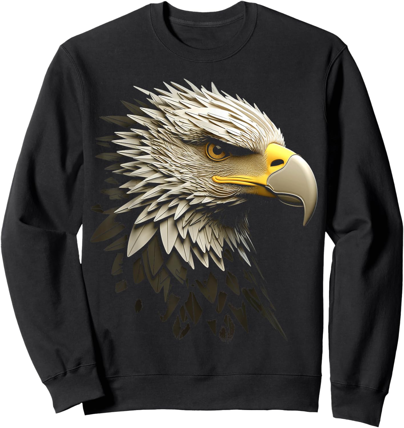 Eagle Portrait Animal Graphic Art Eagle Sweatshirt - Sweatshirt | Black