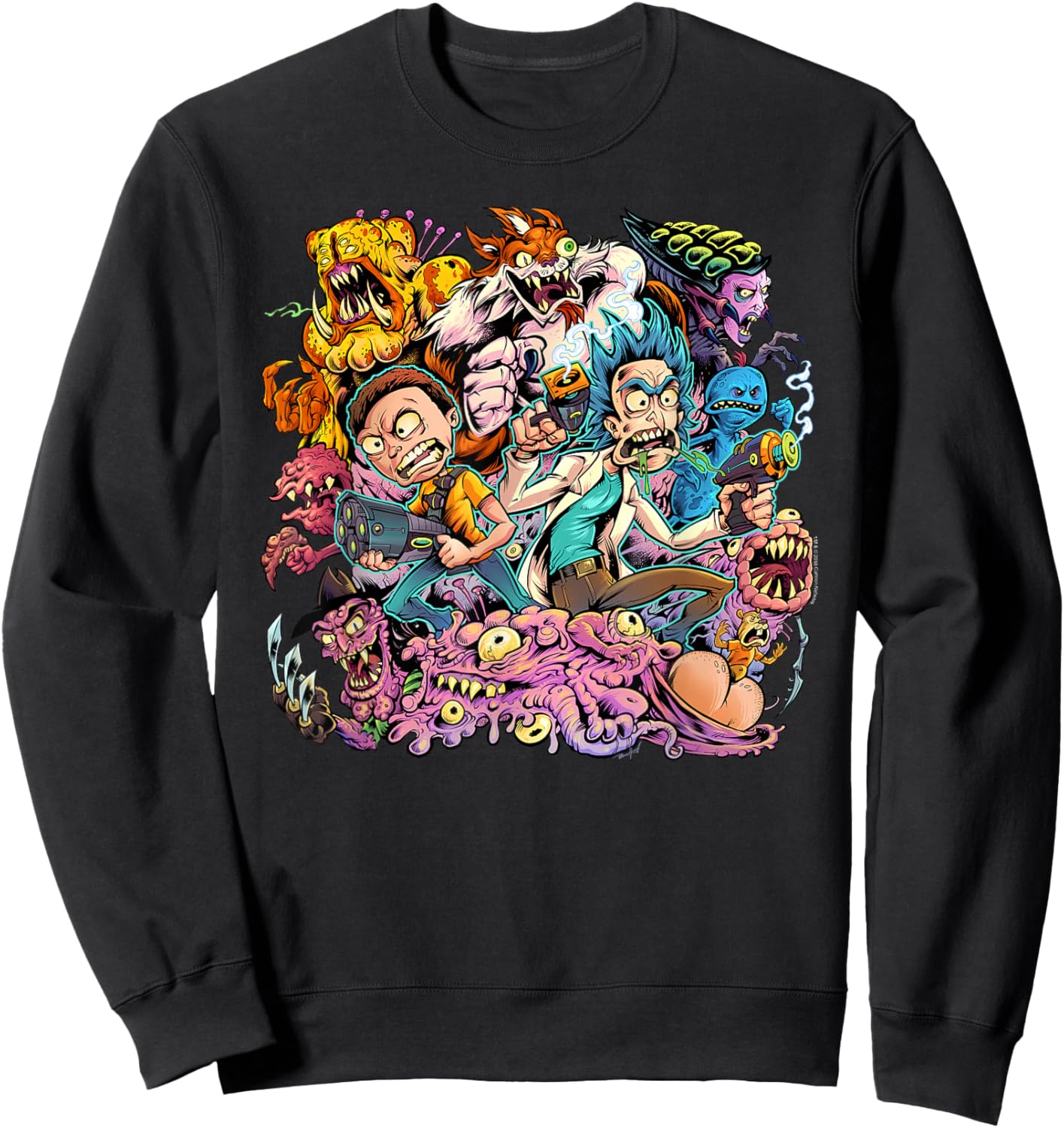 Rick and Morty Brian Allen Group Illustration Sweatshirt - Sweatshirt | Black